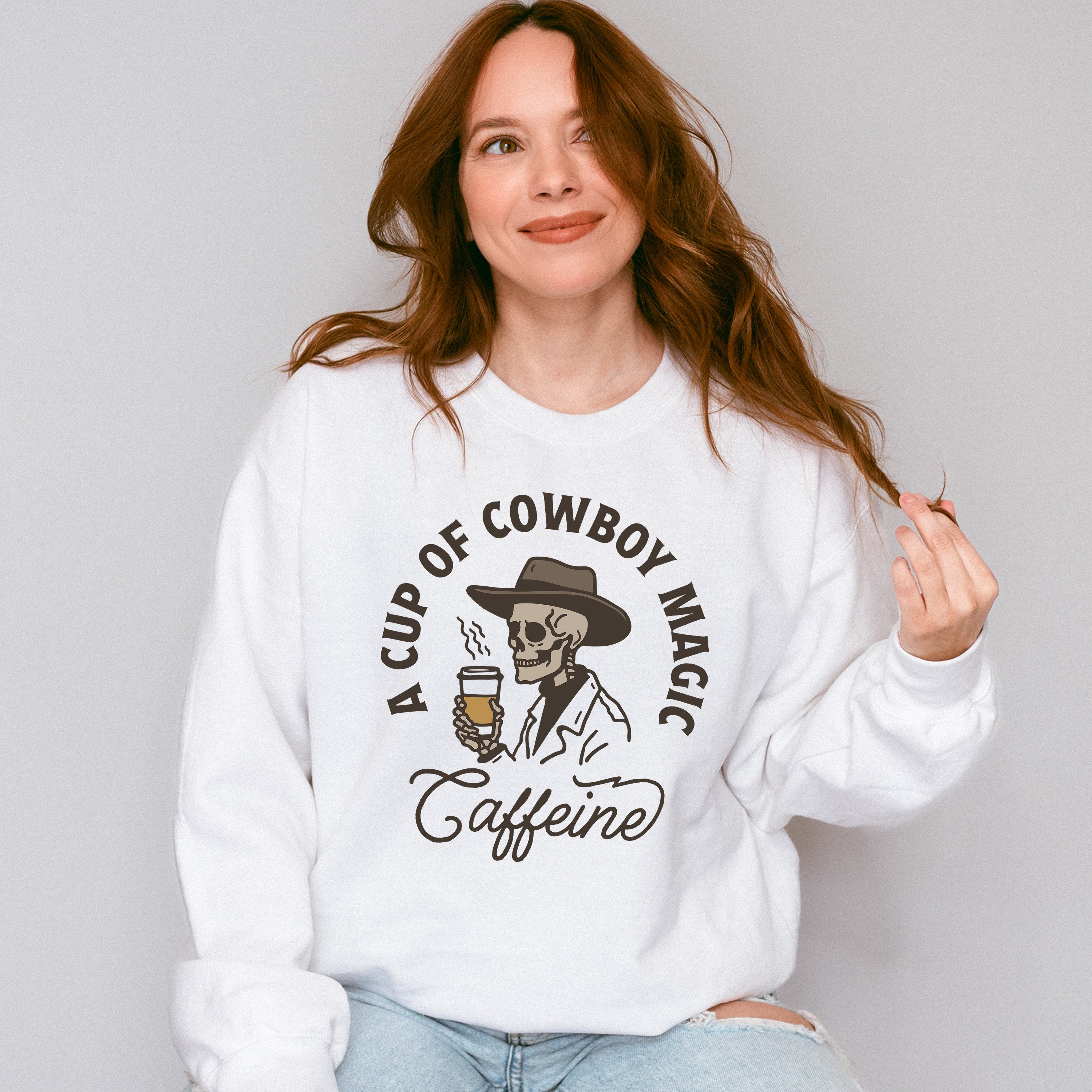 A Cup Of Cowboy Magic - Coffee Unisex Crewneck T-Shirt Sweatshirt Hoodie