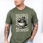 More Espresso Less Depresso Skeleton Design - Coffee Unisex Crewneck T-Shirt Sweatshirt Hoodie