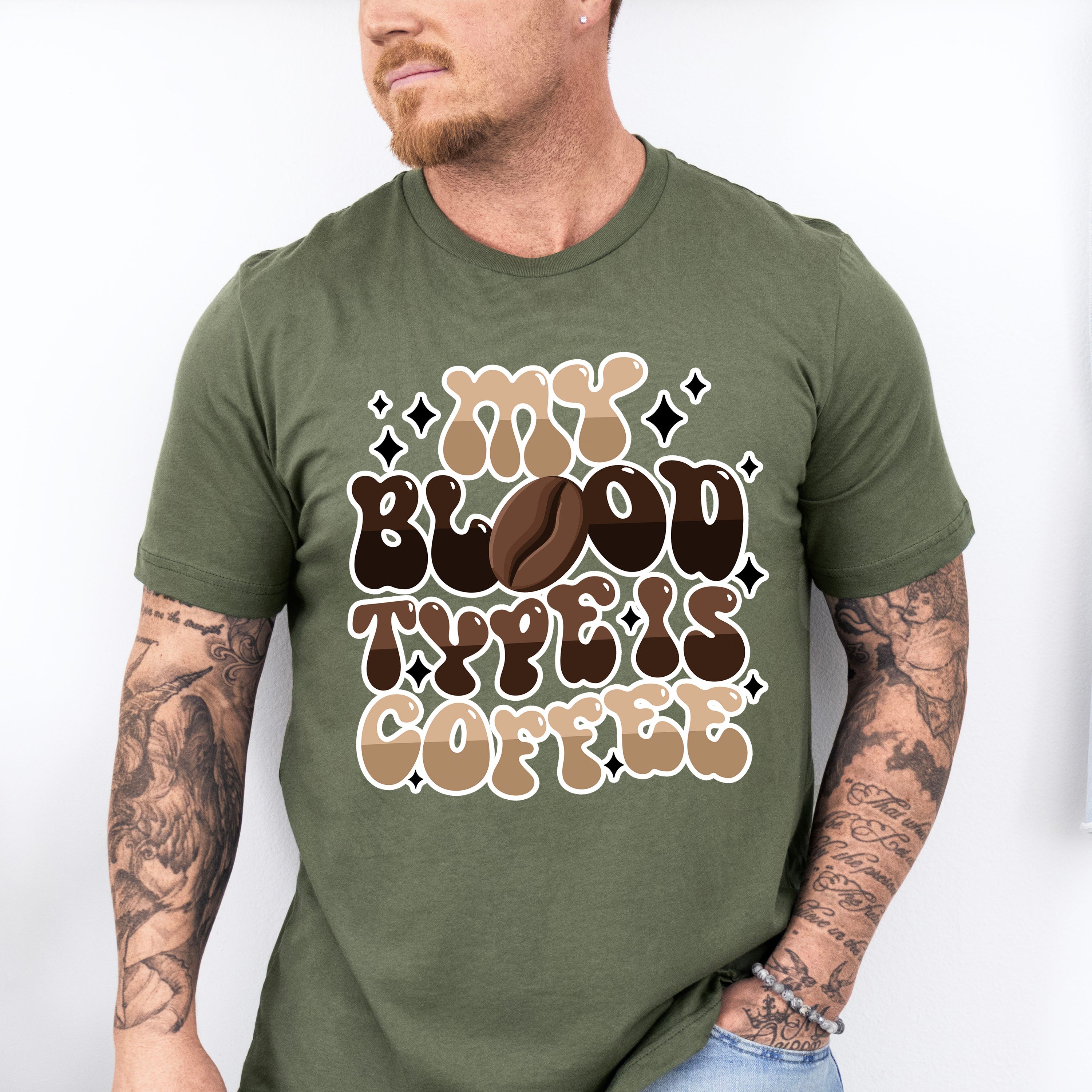 My Blood Type Is Coffee - Coffee Unisex Crewneck T-Shirt Sweatshirt Hoodie