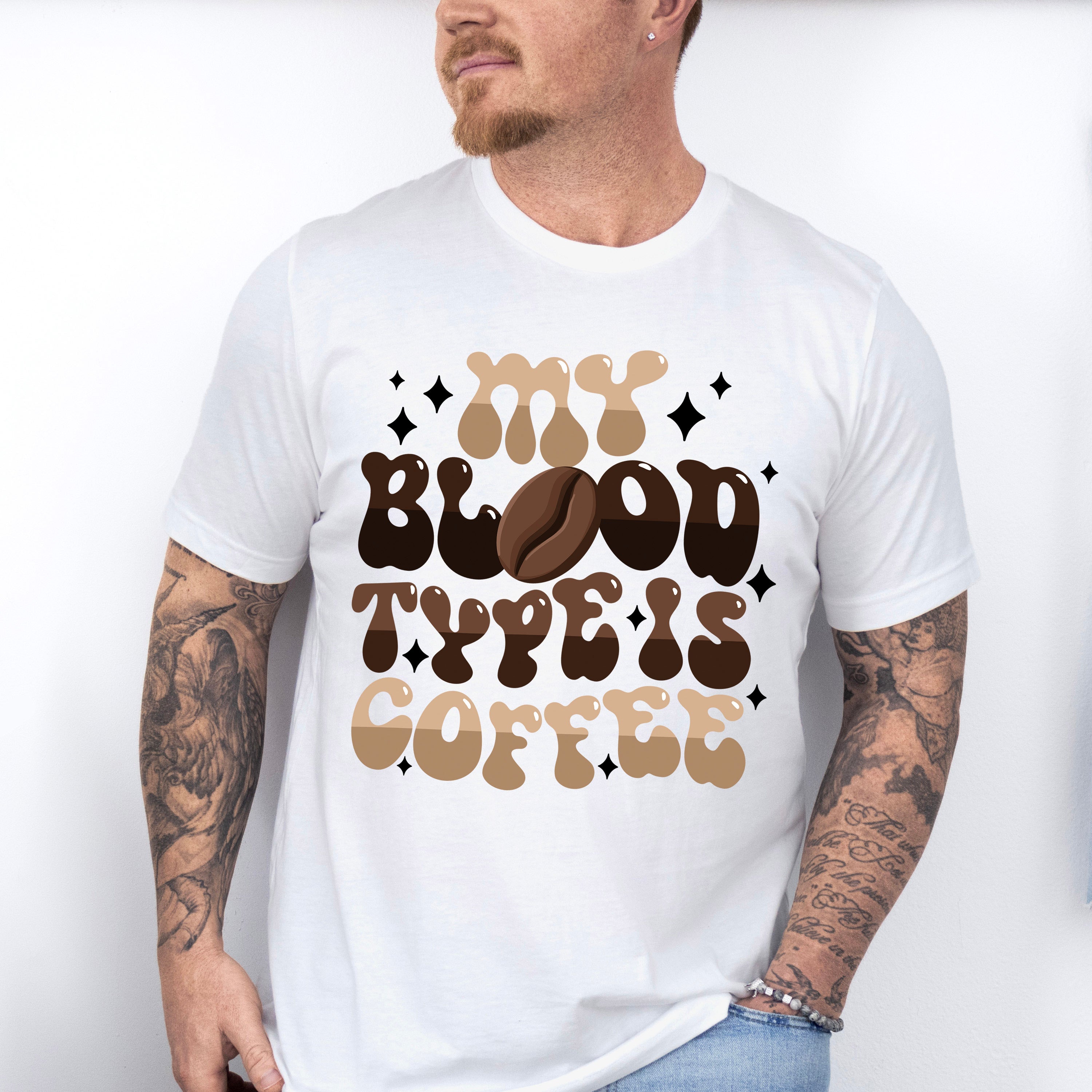 My Blood Type Is Coffee - Coffee Unisex Crewneck T-Shirt Sweatshirt Hoodie