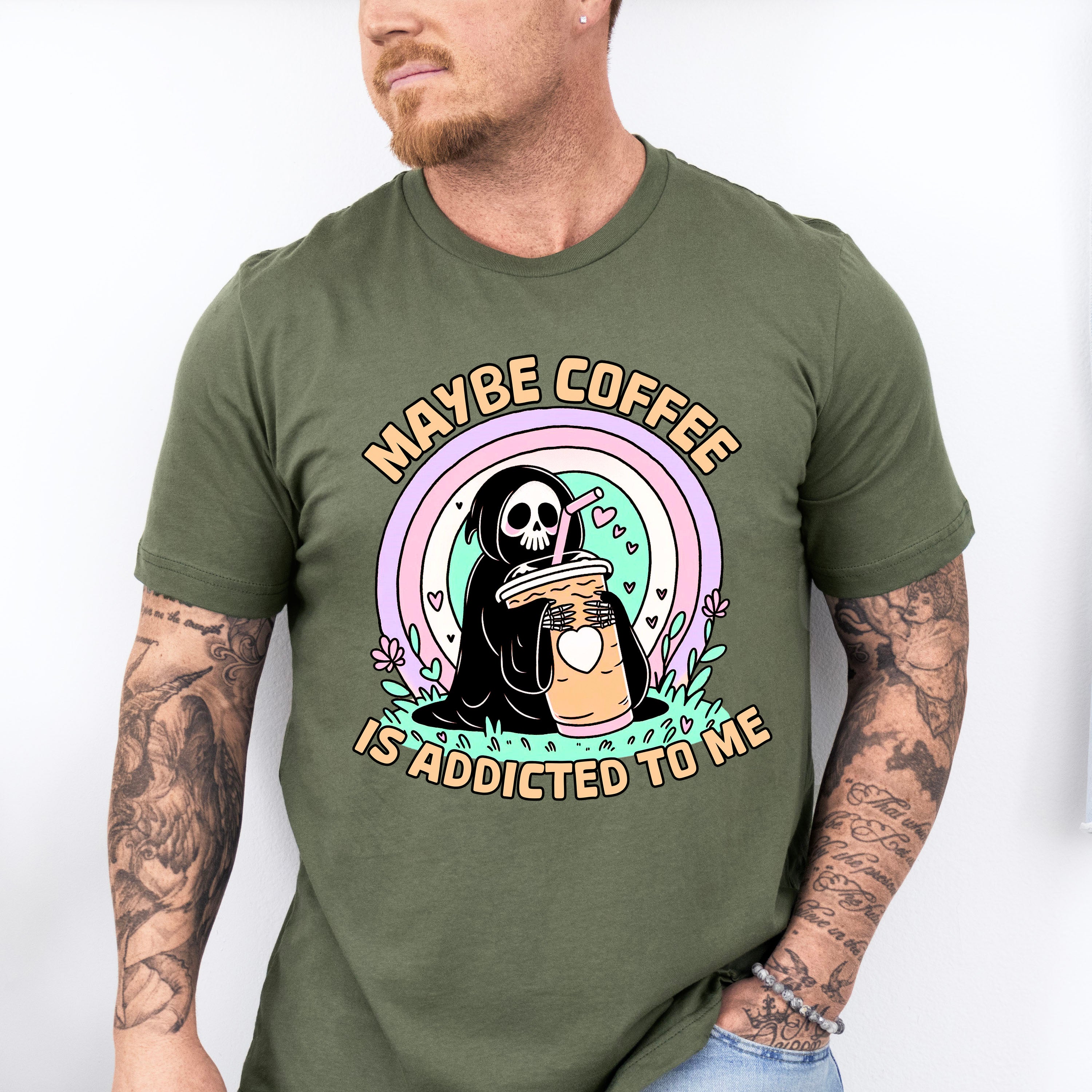Maybe Coffee Is Addicted To Me - Coffee Unisex Crewneck T-Shirt Sweatshirt Hoodie