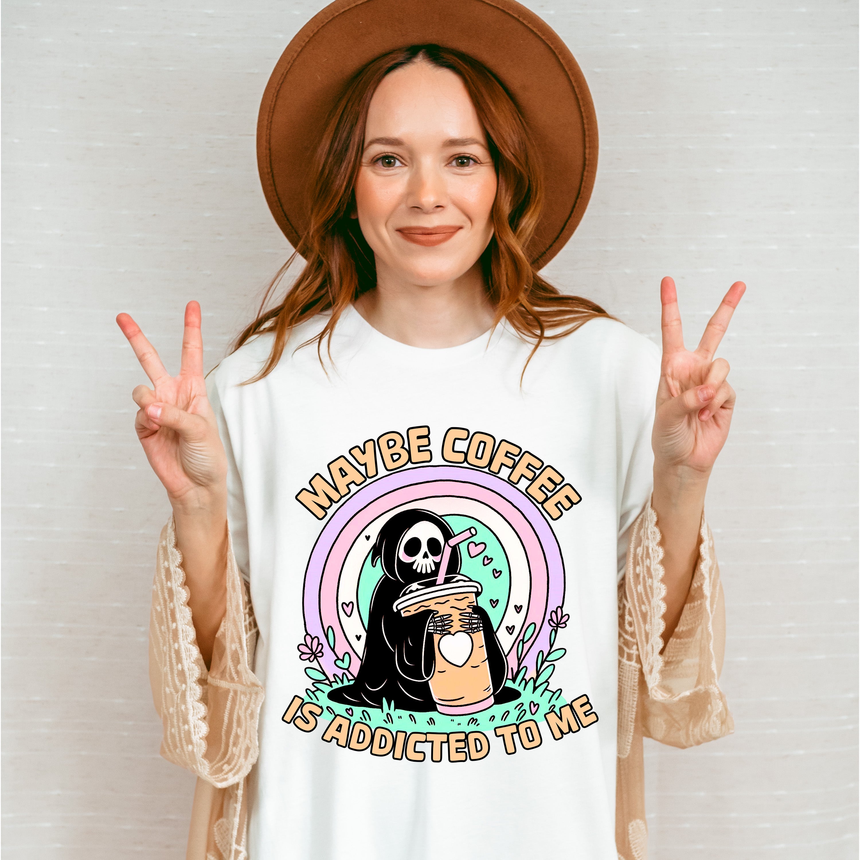 Maybe Coffee Is Addicted To Me - Coffee Unisex Crewneck T-Shirt Sweatshirt Hoodie