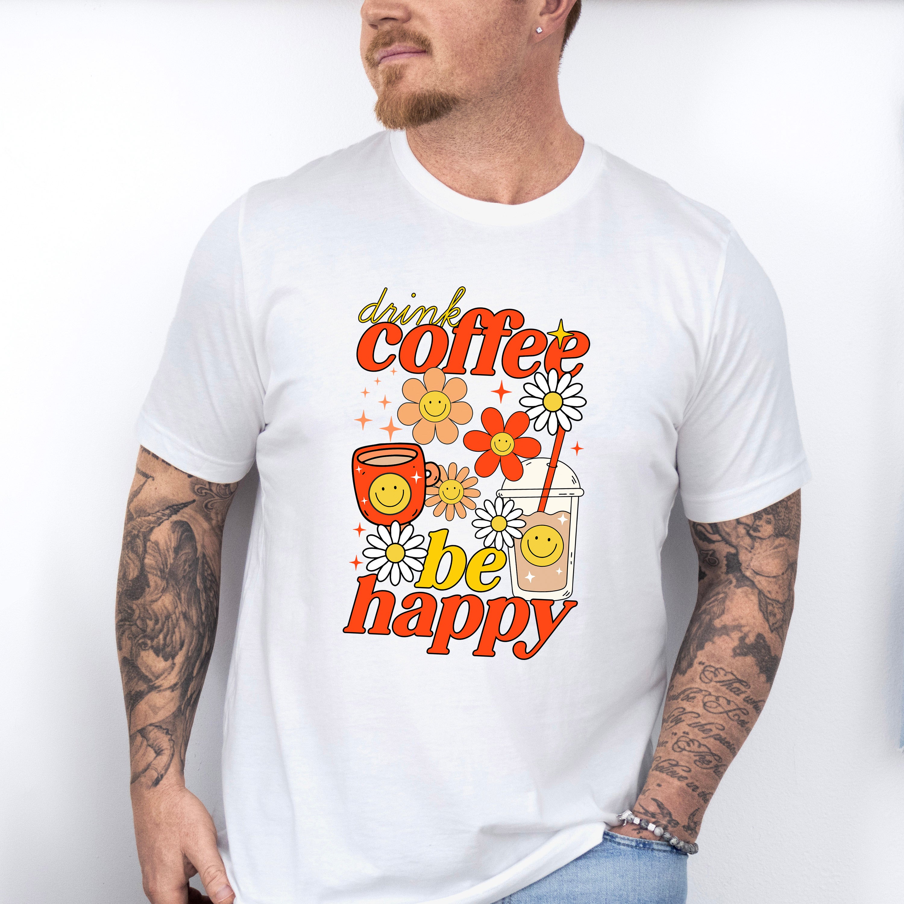 Drink Coffee Be Happy - Coffee Unisex Crewneck T-Shirt Sweatshirt Hoodie