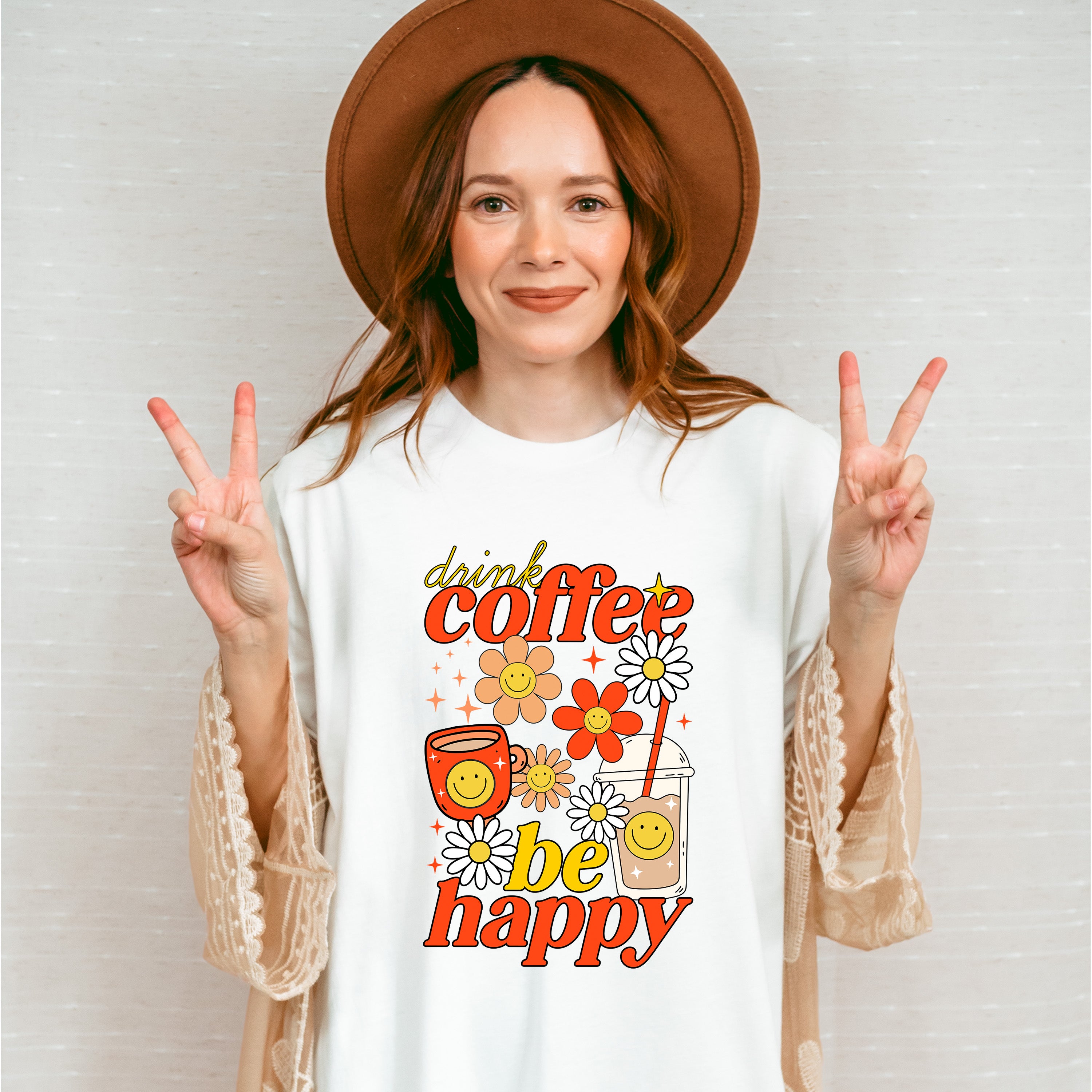 Drink Coffee Be Happy - Coffee Unisex Crewneck T-Shirt Sweatshirt Hoodie