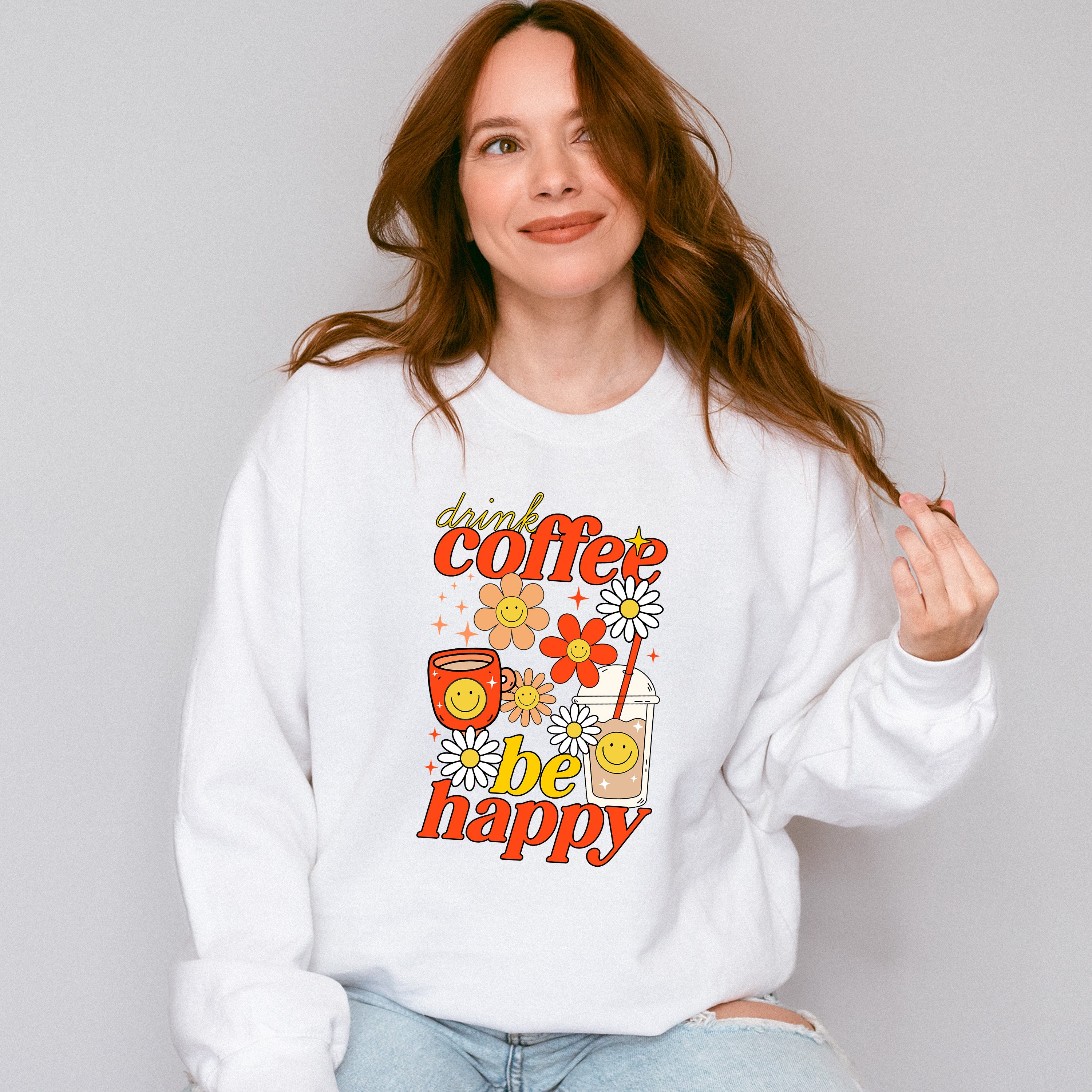 Drink Coffee Be Happy - Coffee Unisex Crewneck T-Shirt Sweatshirt Hoodie