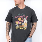 Fueled By Coffee And Anxiety - Coffee Unisex Crewneck T-Shirt Sweatshirt Hoodie