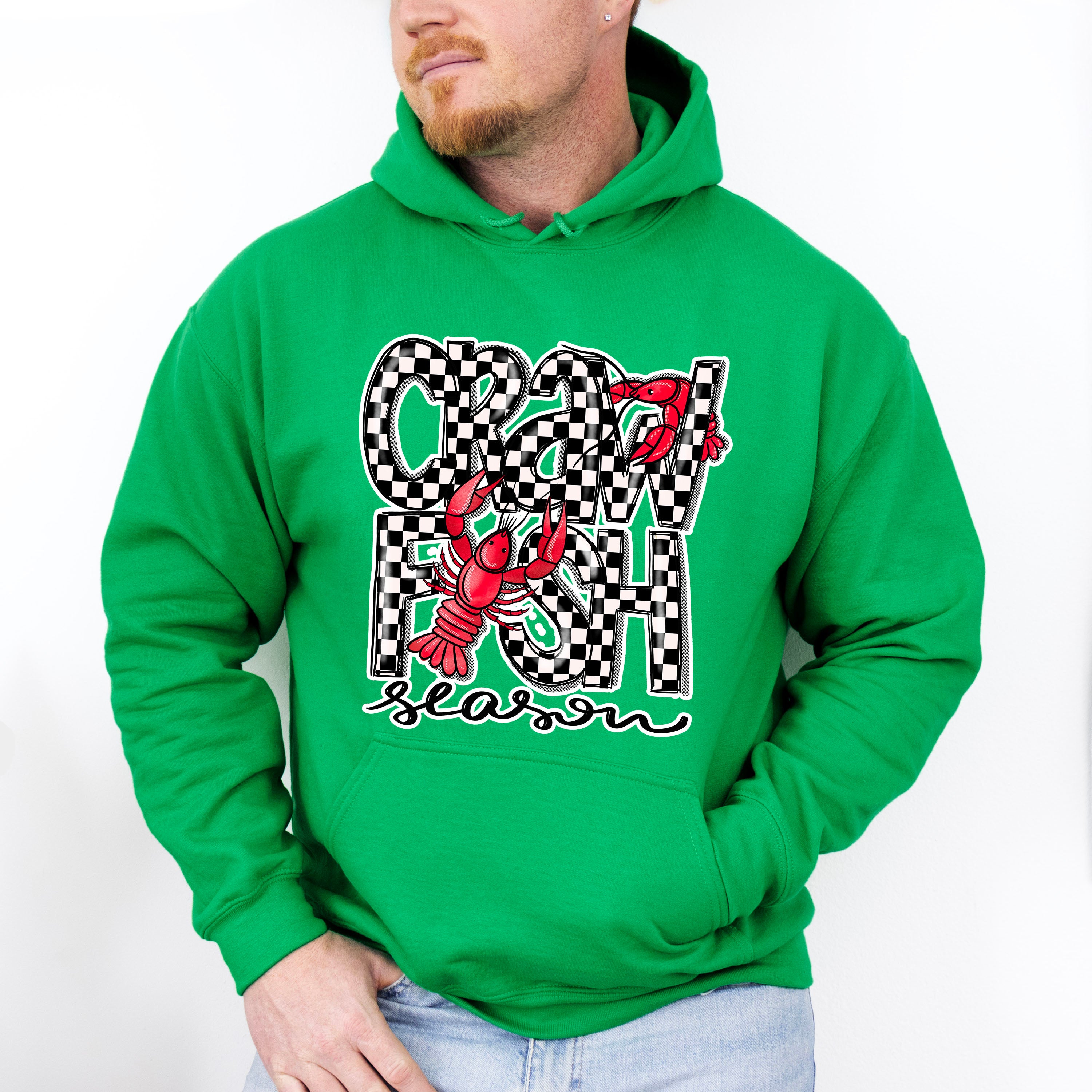 Crawfish Season Checkered Design - Crawfish Unisex Crewneck T-Shirt Sweatshirt Hoodie
