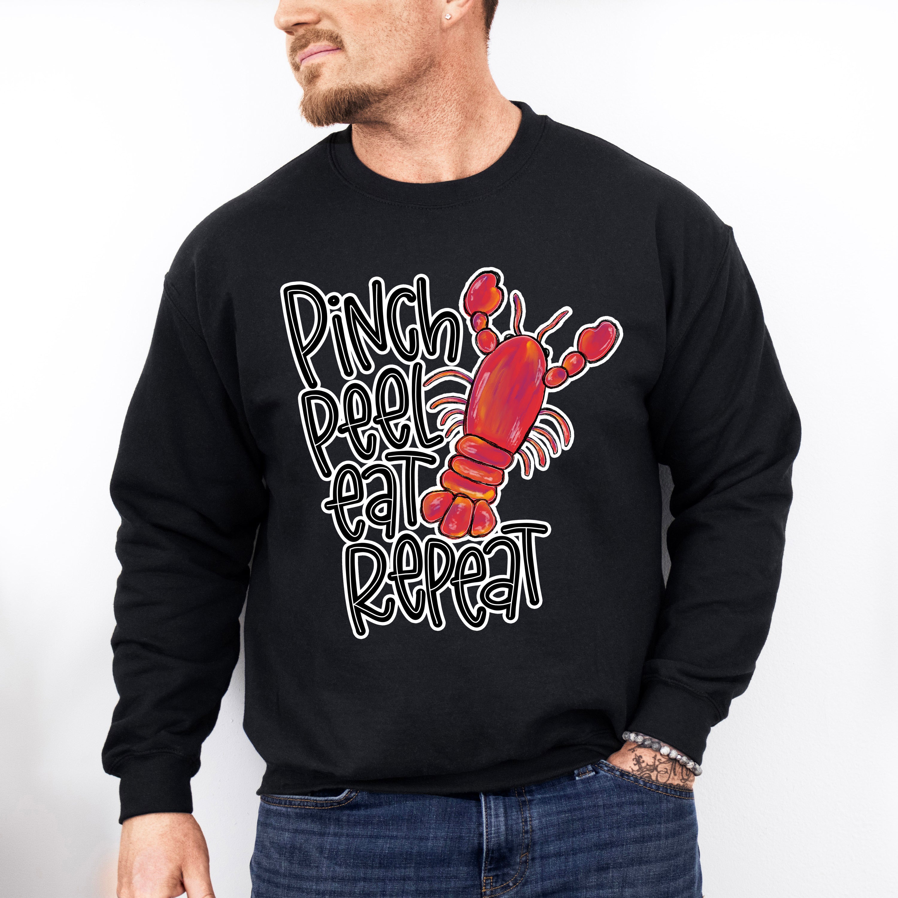 Pinch Peel Eat Repeat - Crawfish Unisex Crewneck T-Shirt Sweatshirt Hoodie