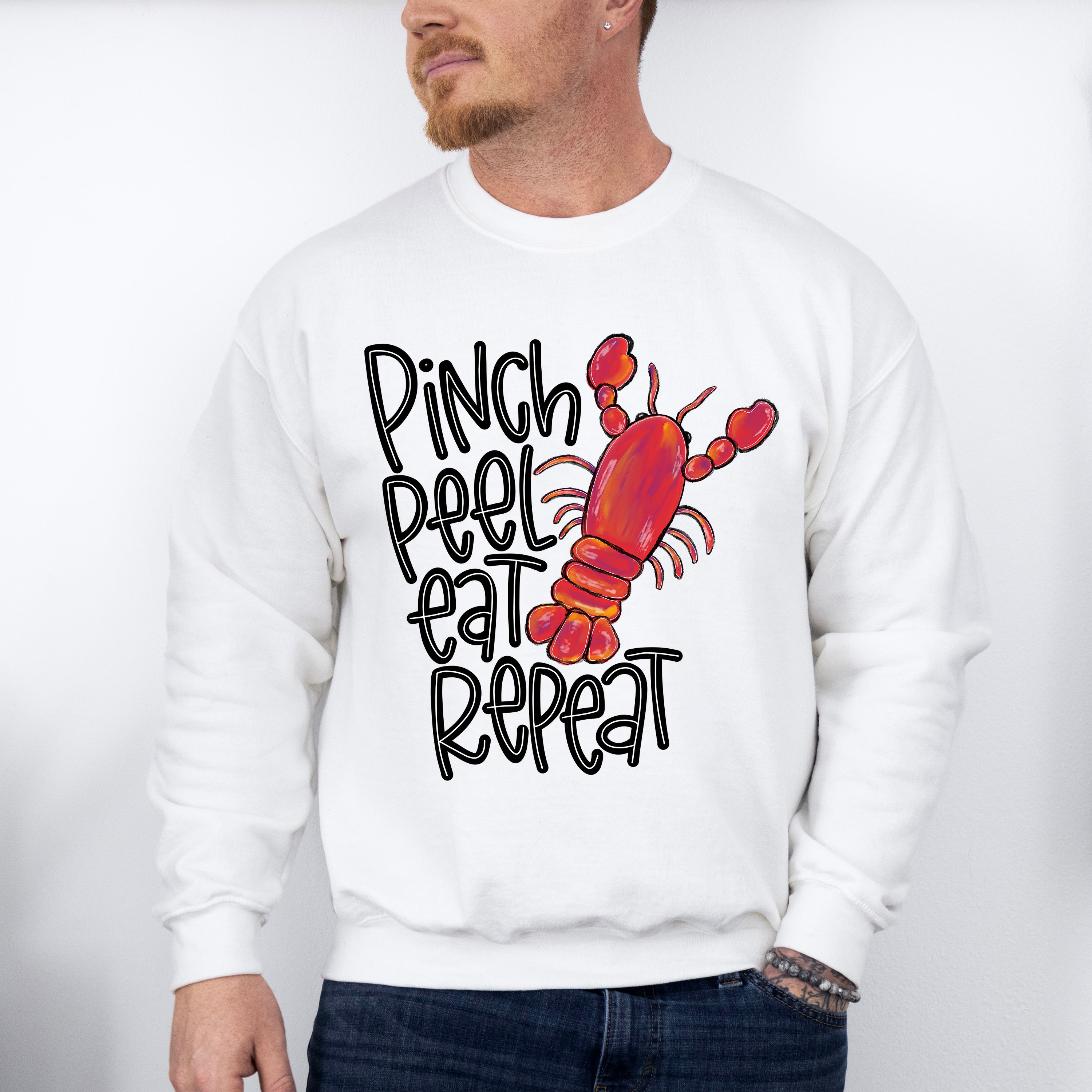 Pinch Peel Eat Repeat - Crawfish Unisex Crewneck T-Shirt Sweatshirt Hoodie