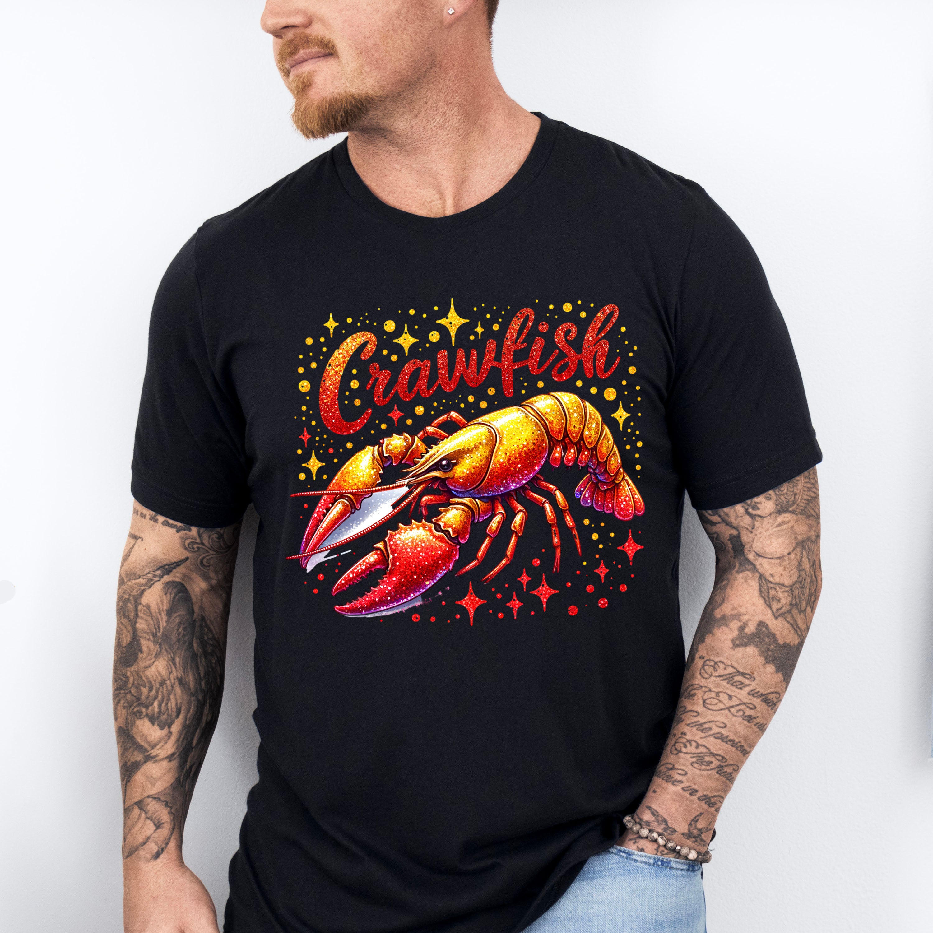 Crawfish Glitter Design - Crawfish Unisex Crewneck T-Shirt Sweatshirt Hoodie