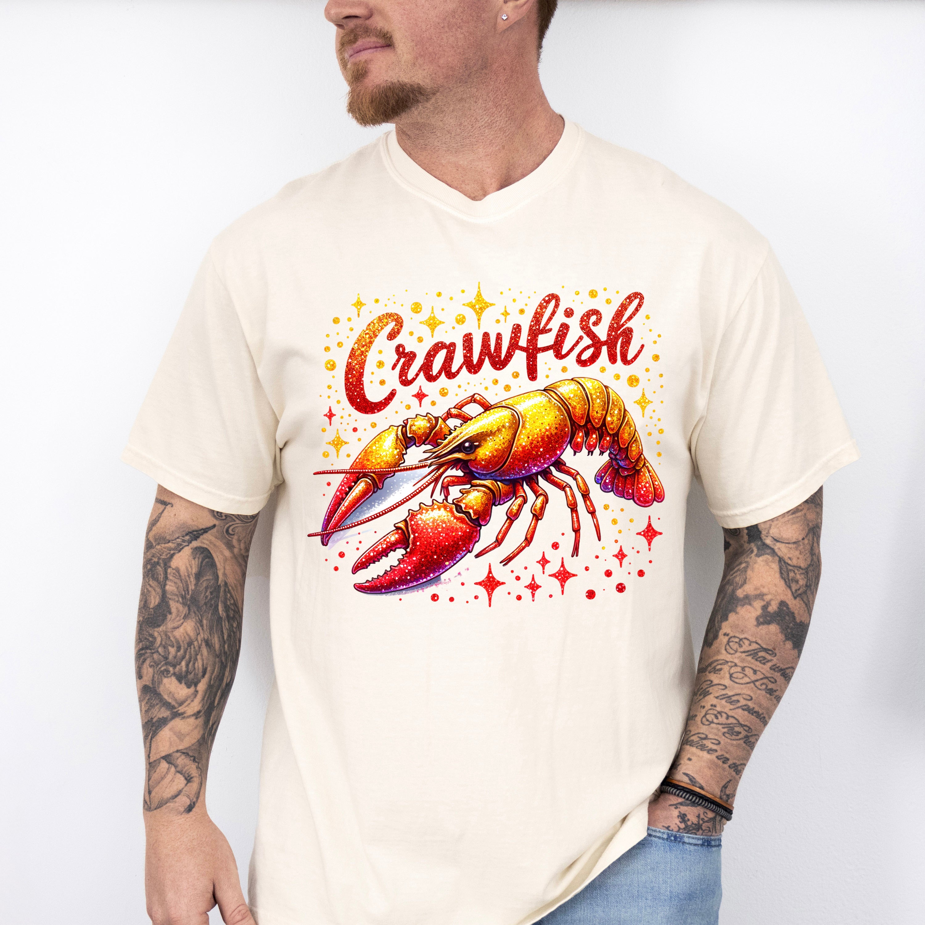 Crawfish Glitter Design - Crawfish Unisex Crewneck T-Shirt Sweatshirt Hoodie