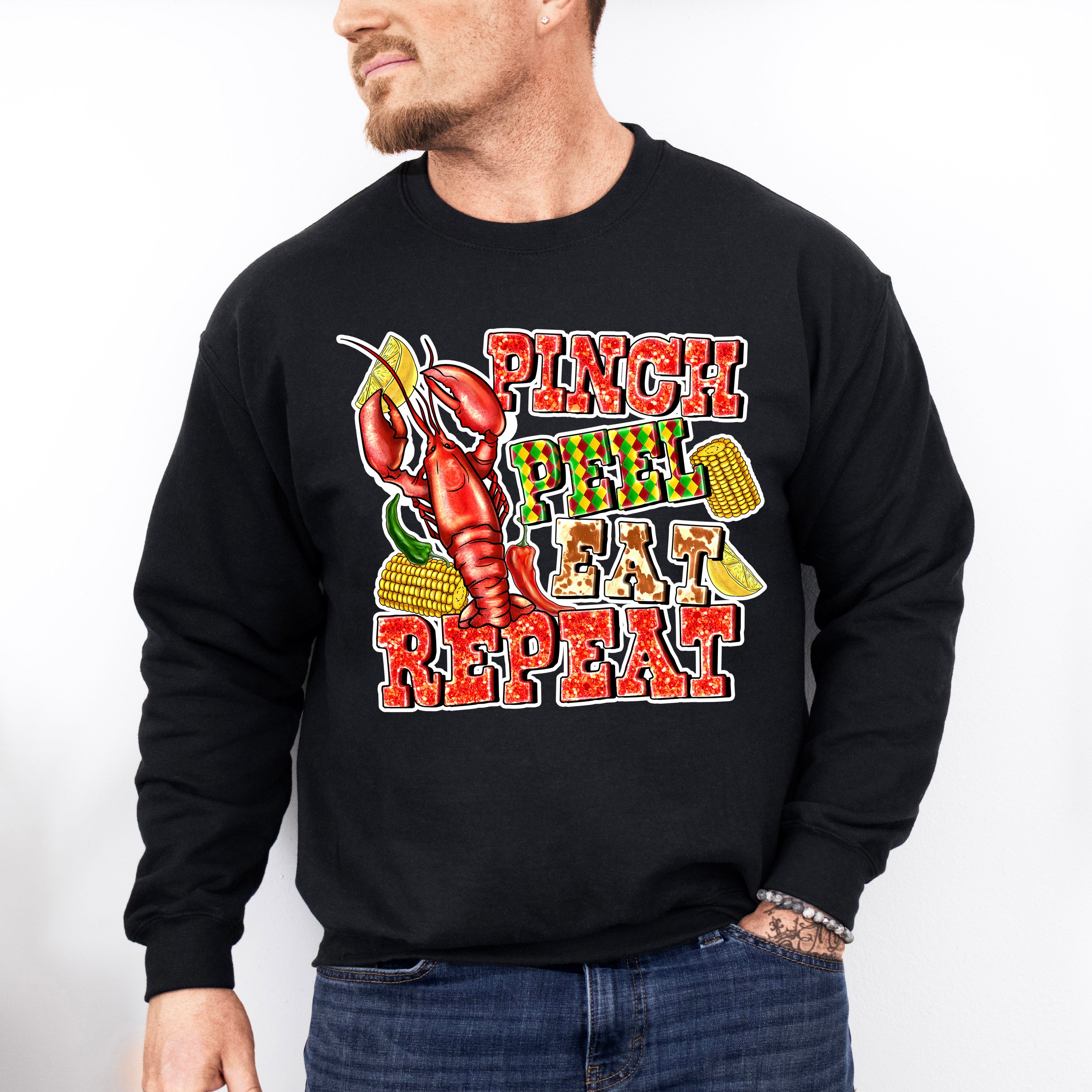 Pinch Peel Eat Repeat Crawfish - Crawfish Unisex Crewneck T-Shirt Sweatshirt Hoodie