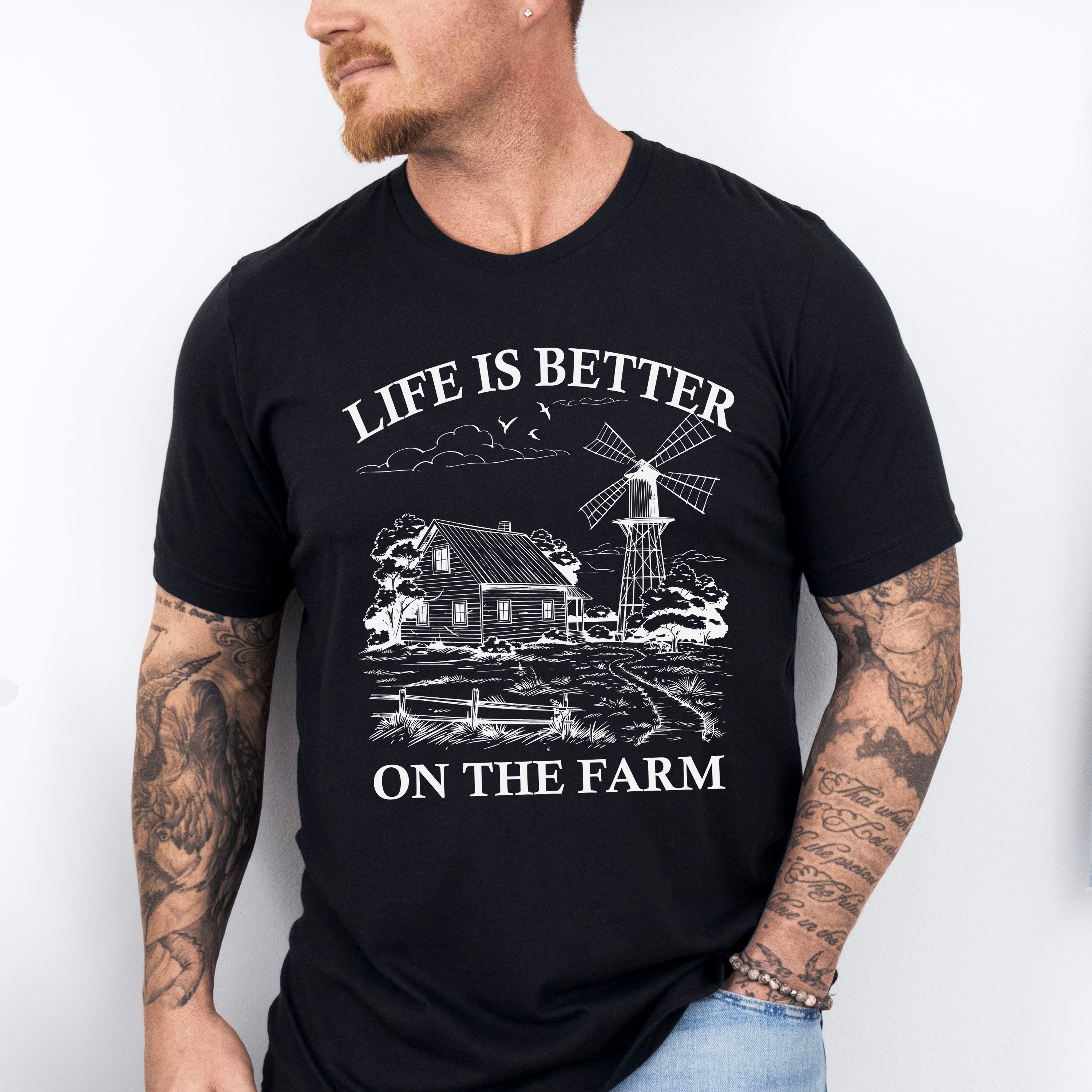 Life Is Better On The Farm - Farmer Unisex Crewneck T-Shirt Sweatshirt Hoodie