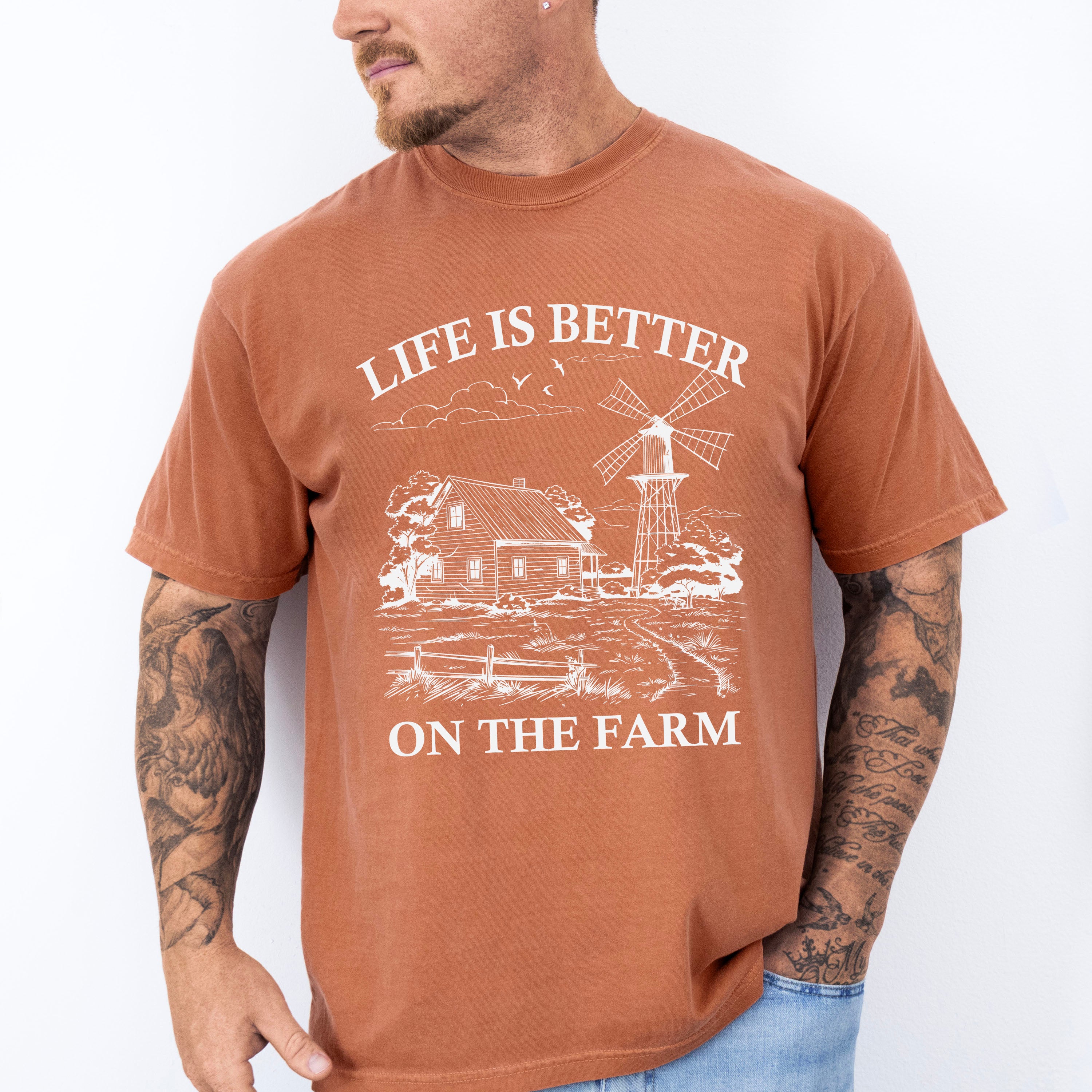 Life Is Better On The Farm - Farmer Unisex Crewneck T-Shirt Sweatshirt Hoodie