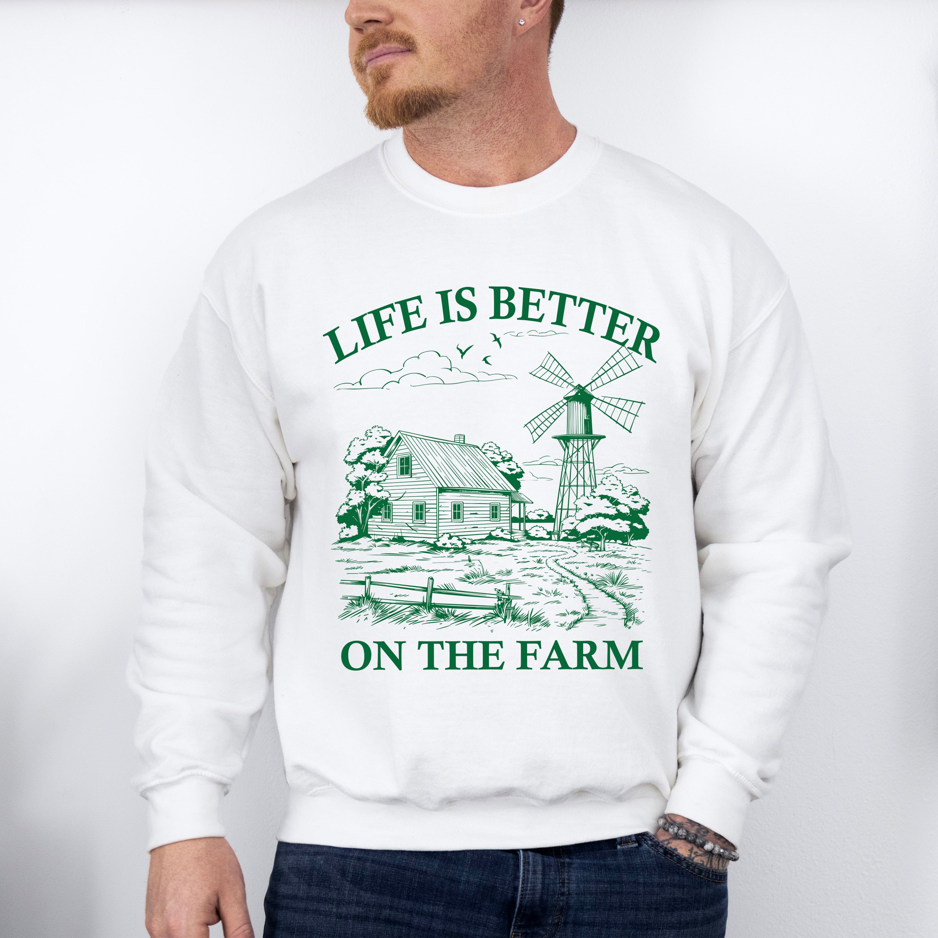 Life Is Better On The Farm - Farmer Unisex Crewneck T-Shirt Sweatshirt Hoodie