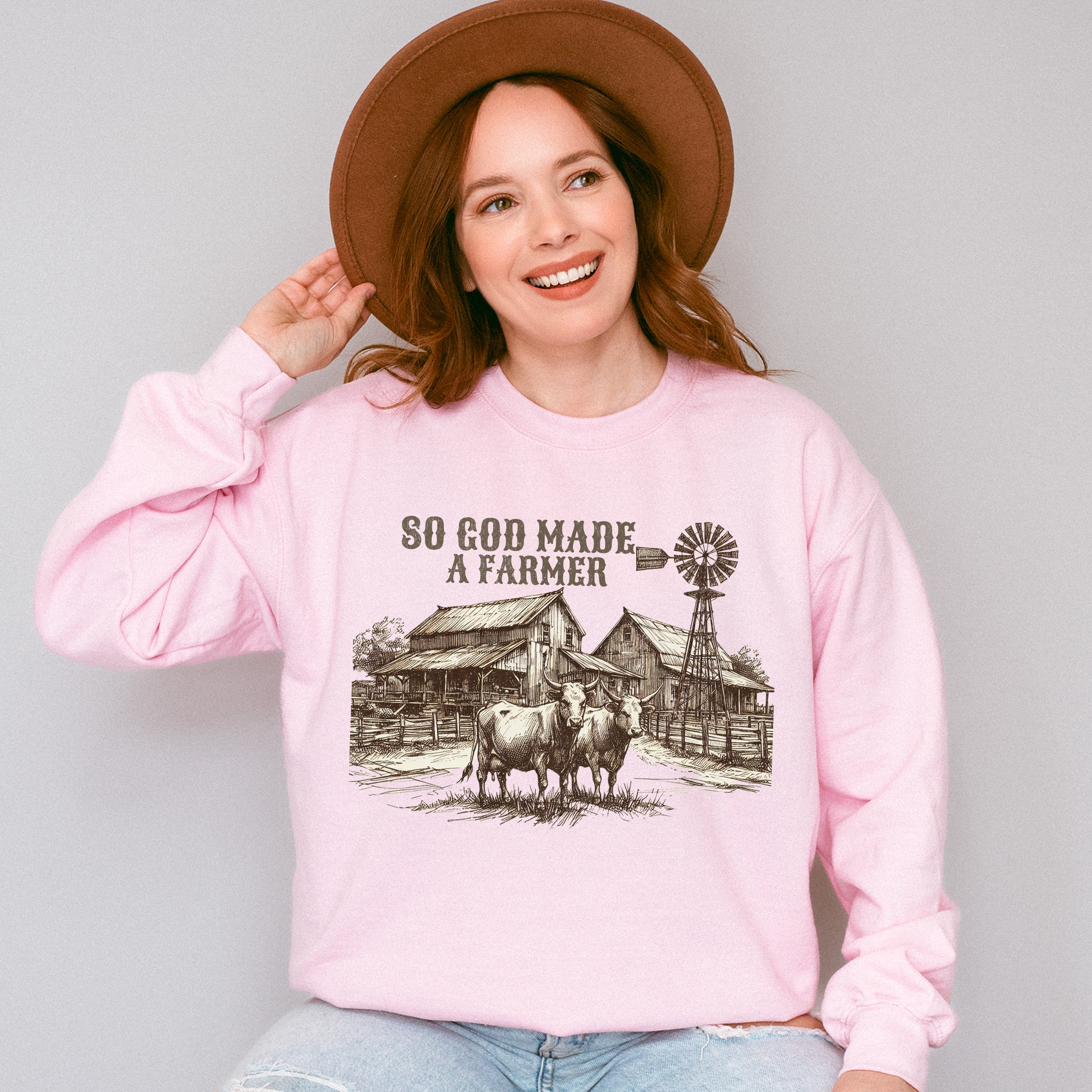 So God Made A Farmer - Farmer Unisex Crewneck T-Shirt Sweatshirt Hoodie