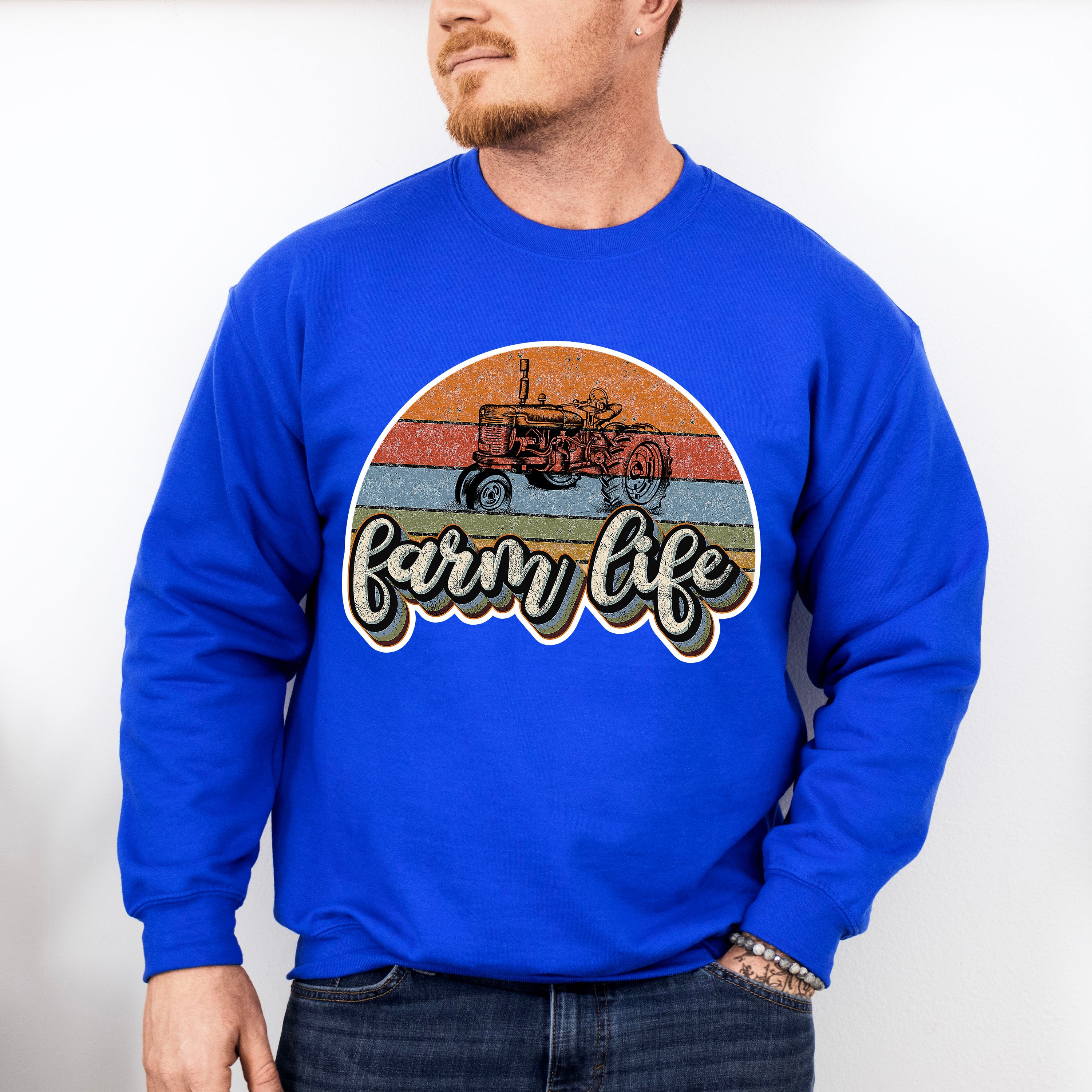Farm Life Tractor Design - Farmer Unisex Crewneck T-Shirt Sweatshirt Hoodie