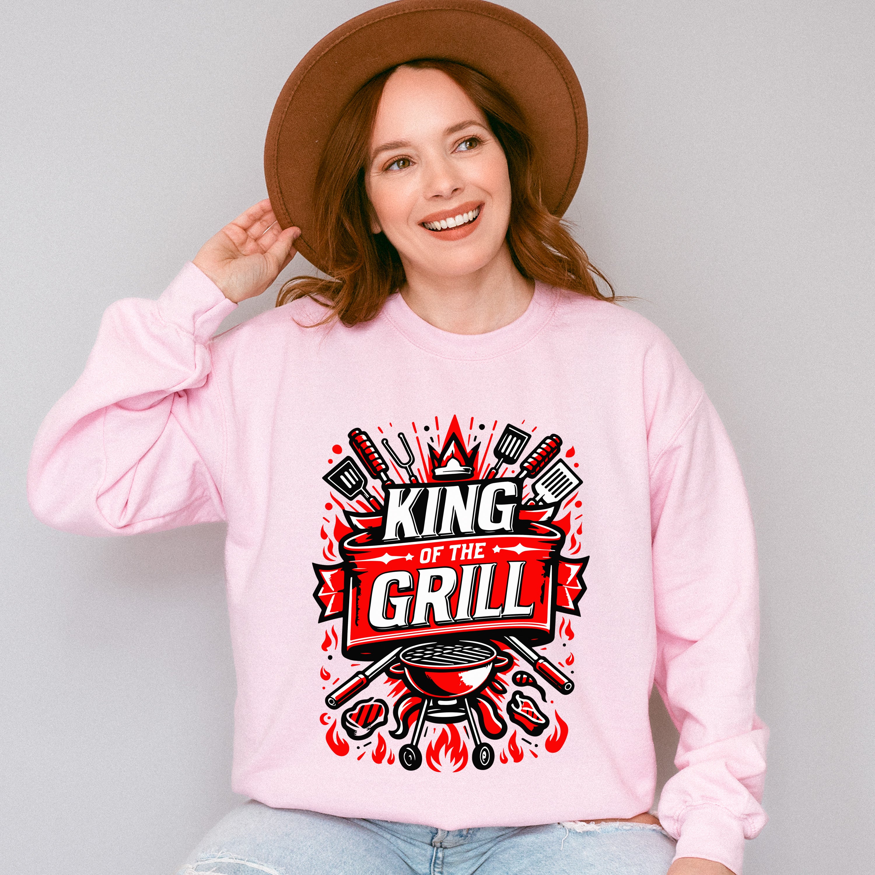 King Of The Grill Design - BBQ Unisex Crewneck T-Shirt Sweatshirt Hoodie