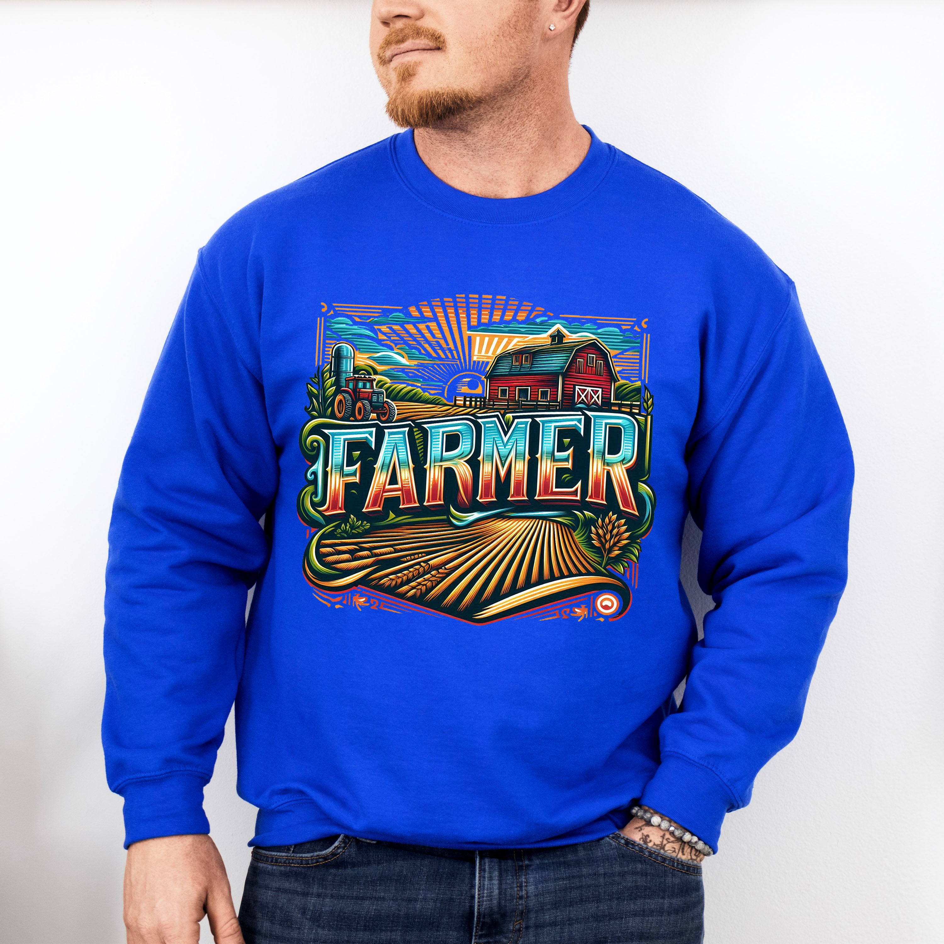Farmer Vintage Design - Farmer Unisex Crewneck T-Shirt Sweatshirt Hoodie