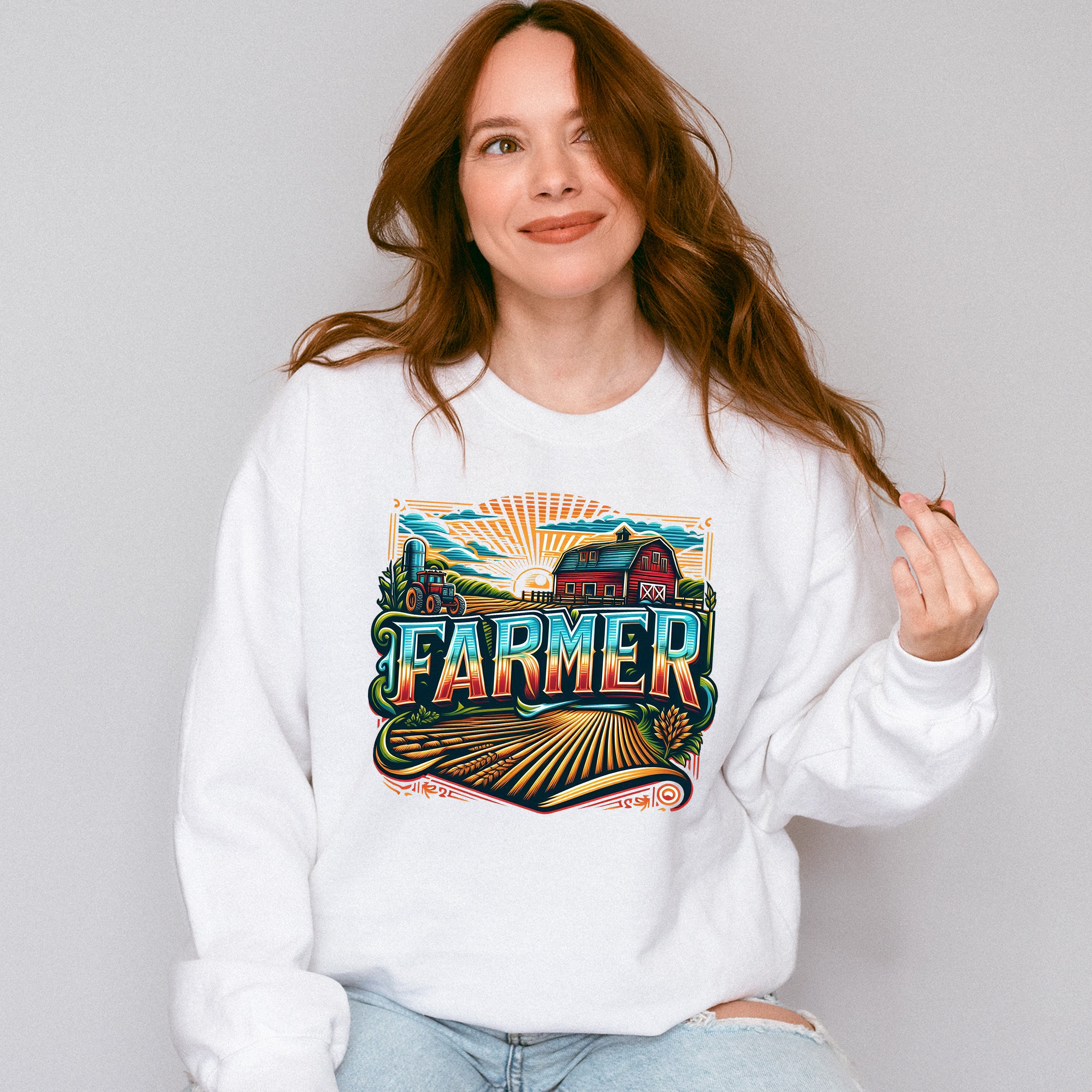 Farmer Vintage Design - Farmer Unisex Crewneck T-Shirt Sweatshirt Hoodie