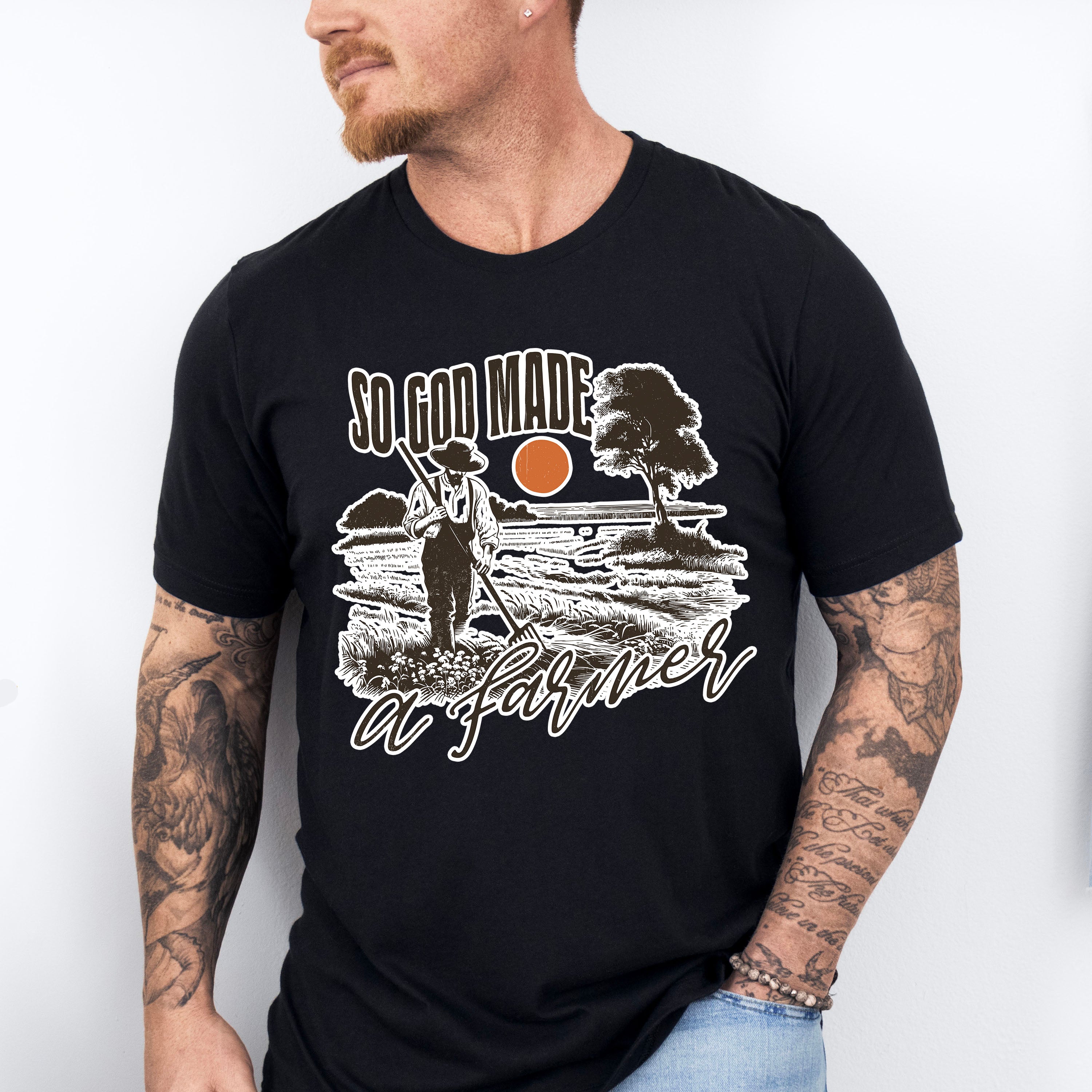 So God Made A Farmer Vintage - Farmer Unisex Crewneck T-Shirt Sweatshirt Hoodie