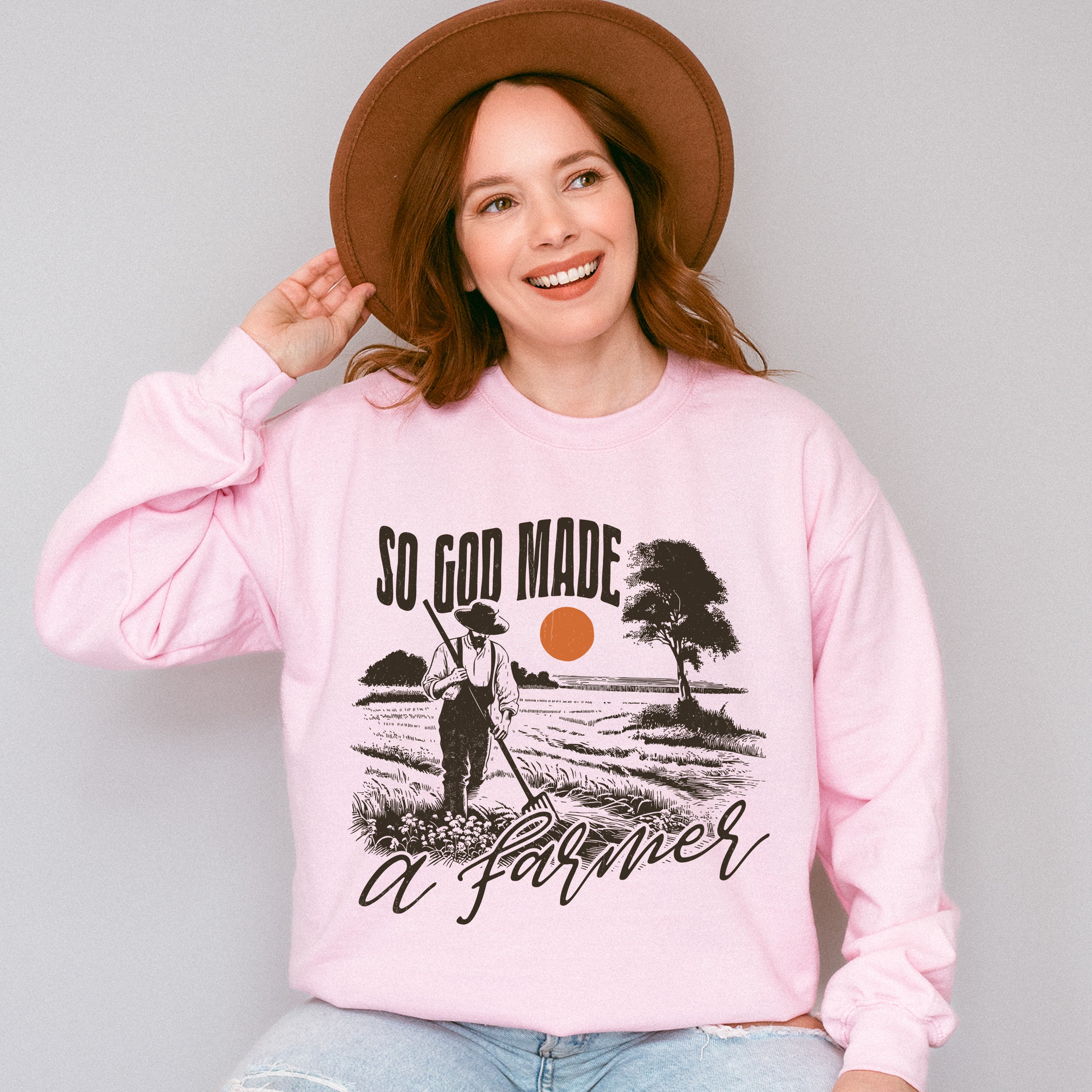 So God Made A Farmer Vintage - Farmer Unisex Crewneck T-Shirt Sweatshirt Hoodie