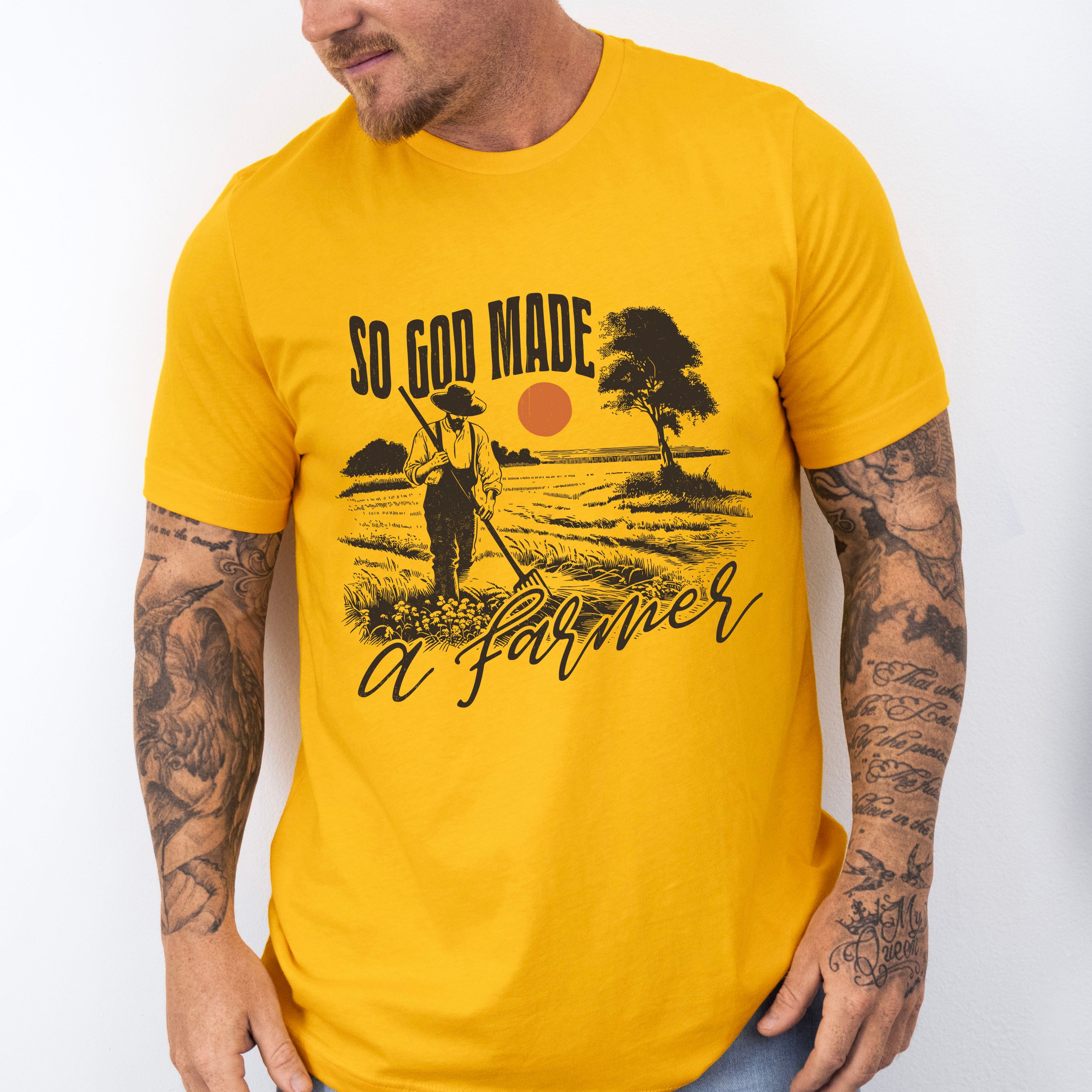 So God Made A Farmer Vintage - Farmer Unisex Crewneck T-Shirt Sweatshirt Hoodie