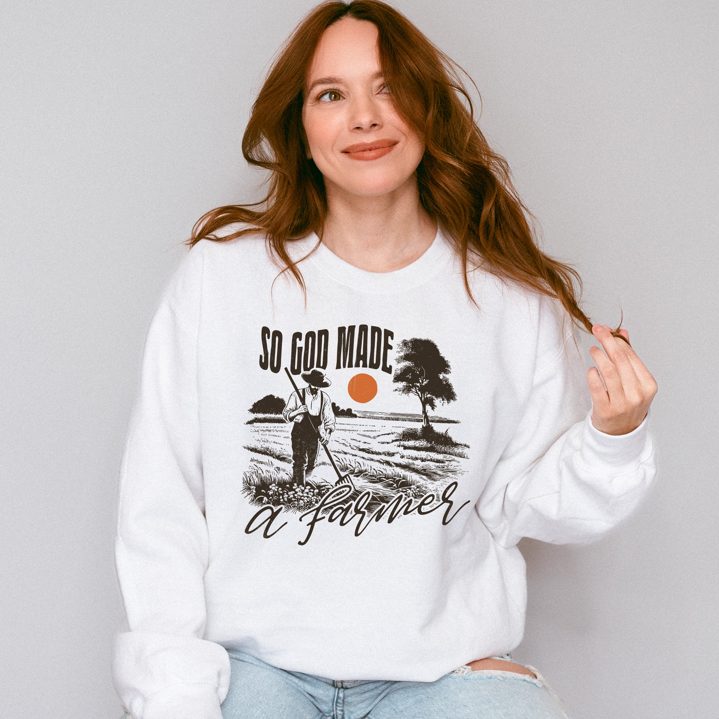 So God Made A Farmer Vintage - Farmer Unisex Crewneck T-Shirt Sweatshirt Hoodie