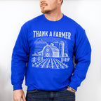 Thank A Farmer Vintage Design - Farmer Unisex Crewneck T-Shirt Sweatshirt Hoodie