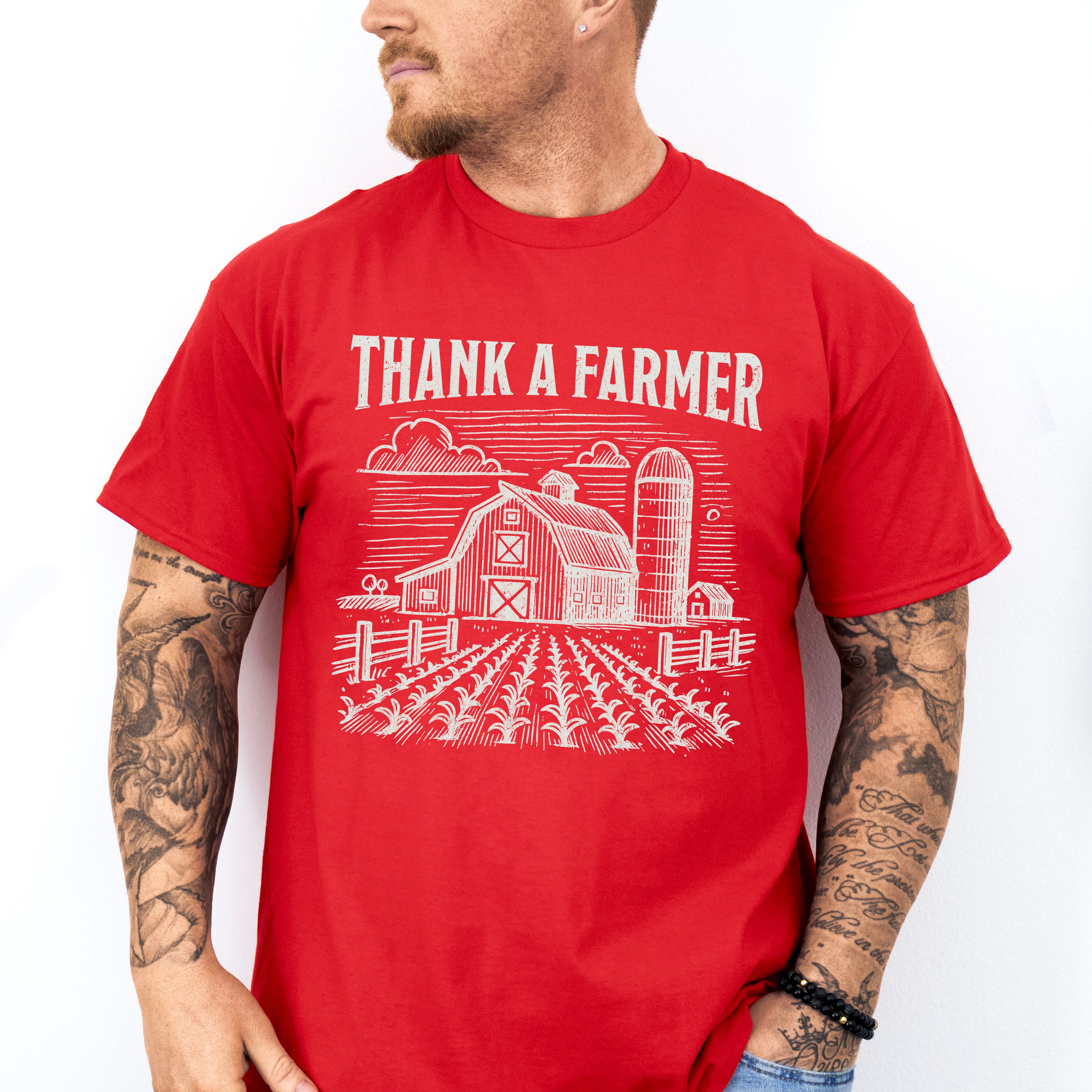Thank A Farmer Vintage Design - Farmer Unisex Crewneck T-Shirt Sweatshirt Hoodie