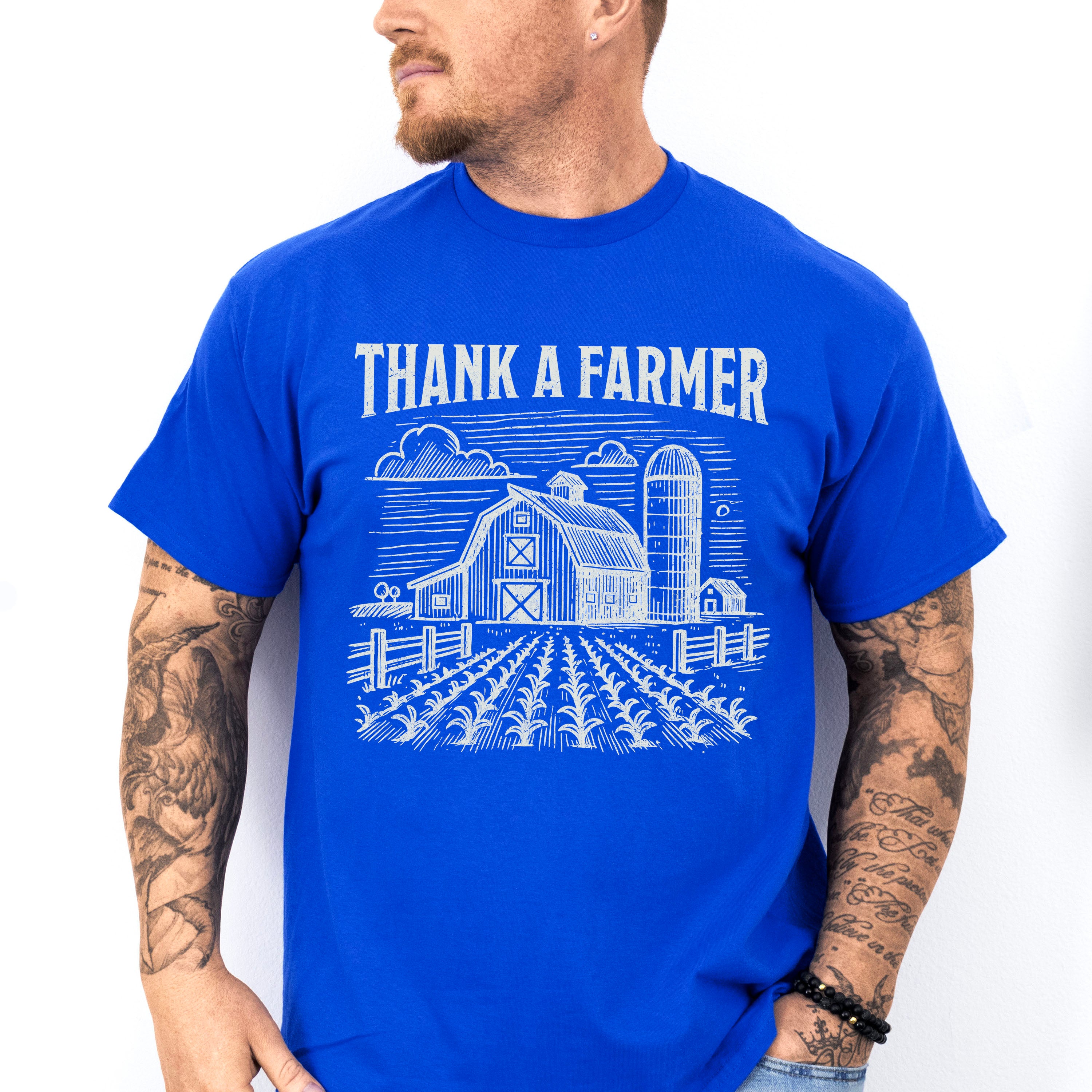 Thank A Farmer Vintage Design - Farmer Unisex Crewneck T-Shirt Sweatshirt Hoodie