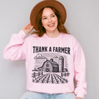 Thank A Farmer Vintage Design - Farmer Unisex Crewneck T-Shirt Sweatshirt Hoodie