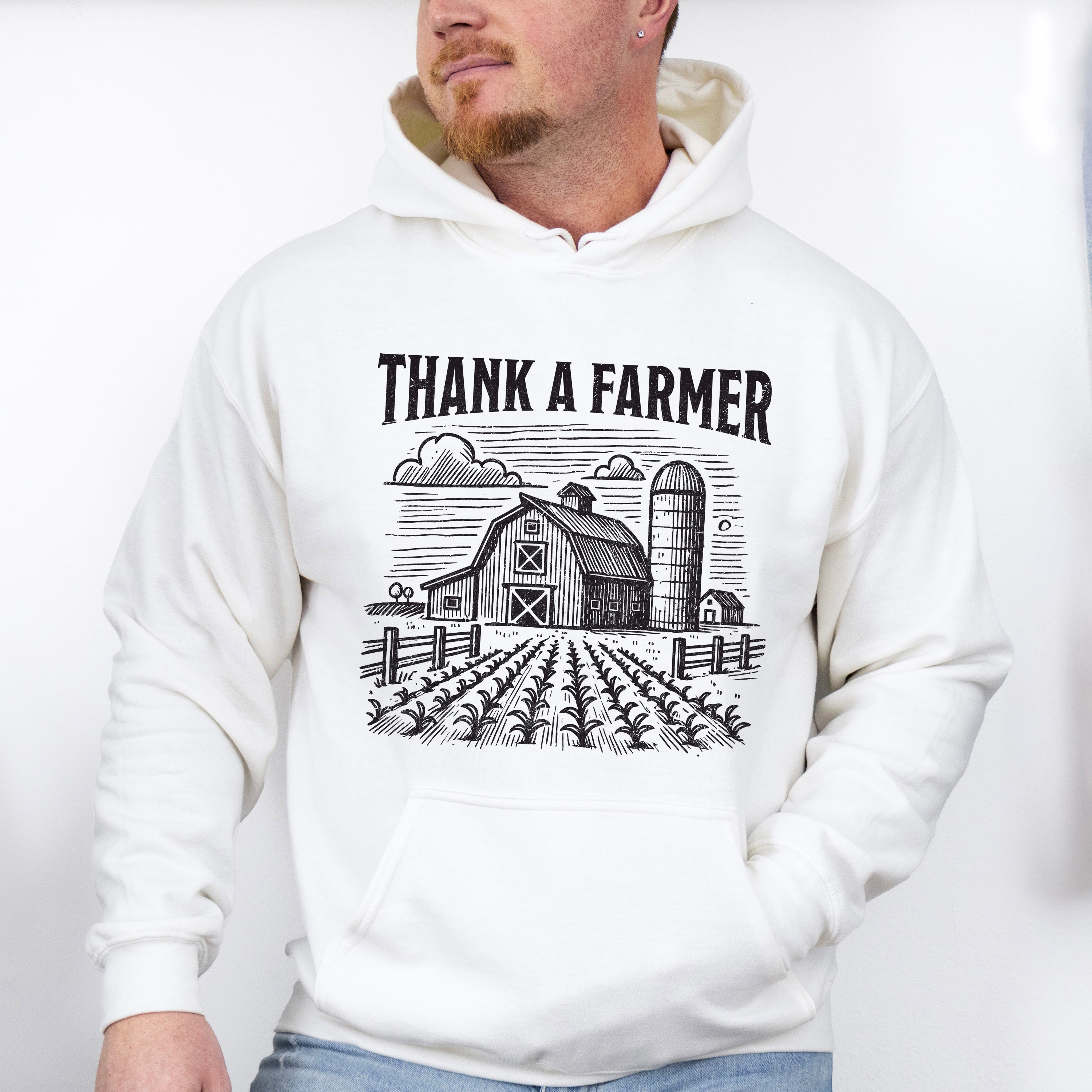 Thank A Farmer Vintage Design - Farmer Unisex Crewneck T-Shirt Sweatshirt Hoodie
