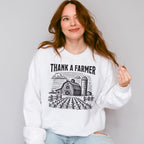 Thank A Farmer Vintage Design - Farmer Unisex Crewneck T-Shirt Sweatshirt Hoodie
