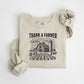 Thank A Farmer Vintage Design - Farmer Unisex Crewneck T-Shirt Sweatshirt Hoodie