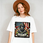 First In Last Out - Firefighter Unisex Crewneck T-Shirt Sweatshirt Hoodie