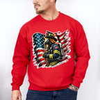 USA Flag Firefighter - Firefighter Unisex Crewneck T-Shirt Sweatshirt Hoodie
