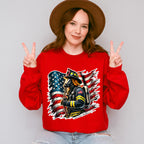 USA Flag Firefighter - Firefighter Unisex Crewneck T-Shirt Sweatshirt Hoodie