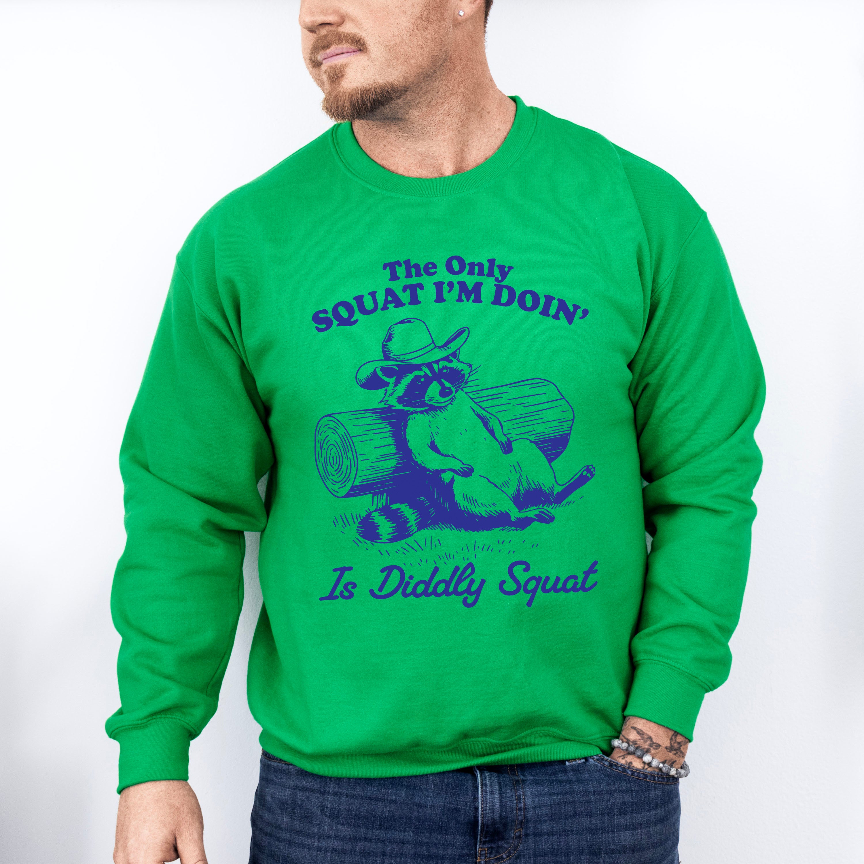 Diddly Squat Raccoon Design - Funny Unisex Crewneck T-Shirt Sweatshirt Hoodie