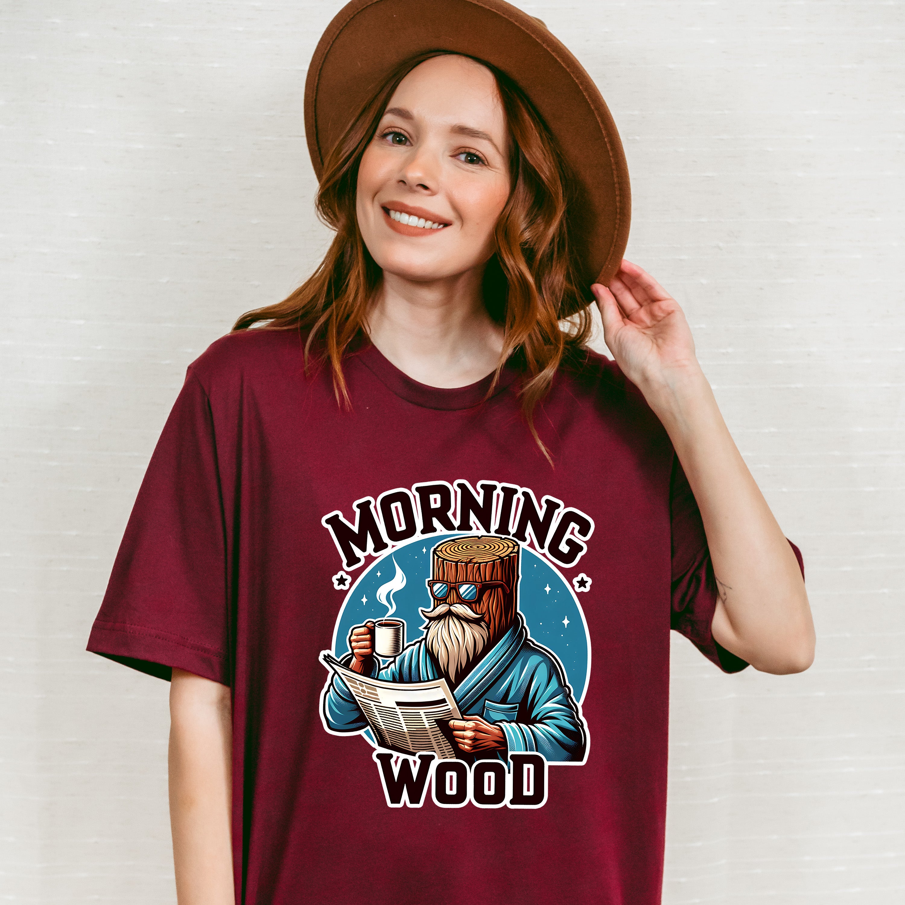 Morning Wood Blue Design - Funny Unisex Crewneck T-Shirt Sweatshirt Hoodie