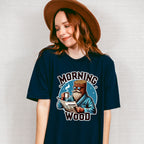 Morning Wood Blue Design - Funny Unisex Crewneck T-Shirt Sweatshirt Hoodie