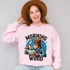 Morning Wood Blue Design - Funny Unisex Crewneck T-Shirt Sweatshirt Hoodie