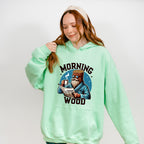 Morning Wood Blue Design - Funny Unisex Crewneck T-Shirt Sweatshirt Hoodie