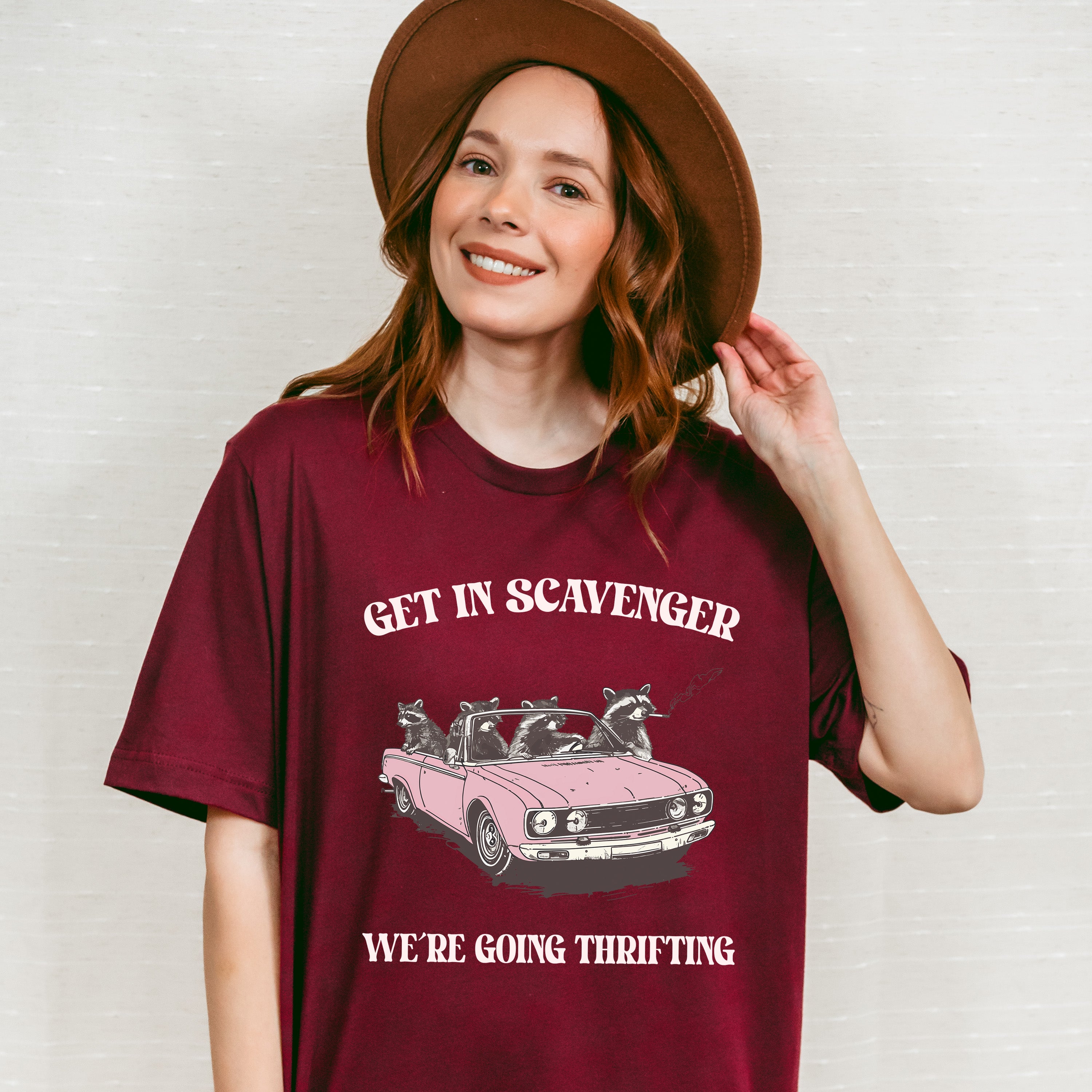 Get In Scavenger We're Going Thrifting - Funny Unisex Crewneck T-Shirt Sweatshirt Hoodie