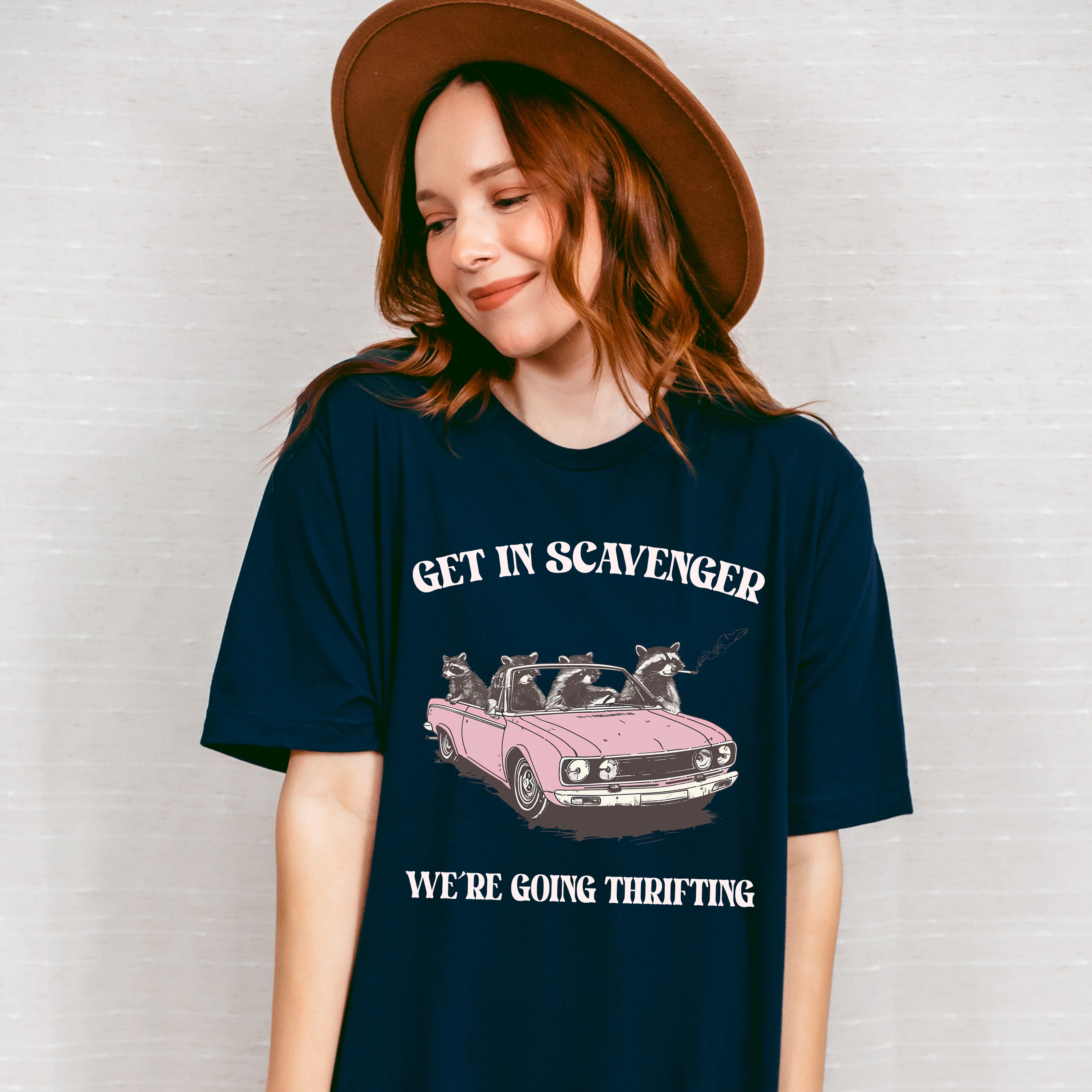 Get In Scavenger We're Going Thrifting - Funny Unisex Crewneck T-Shirt Sweatshirt Hoodie
