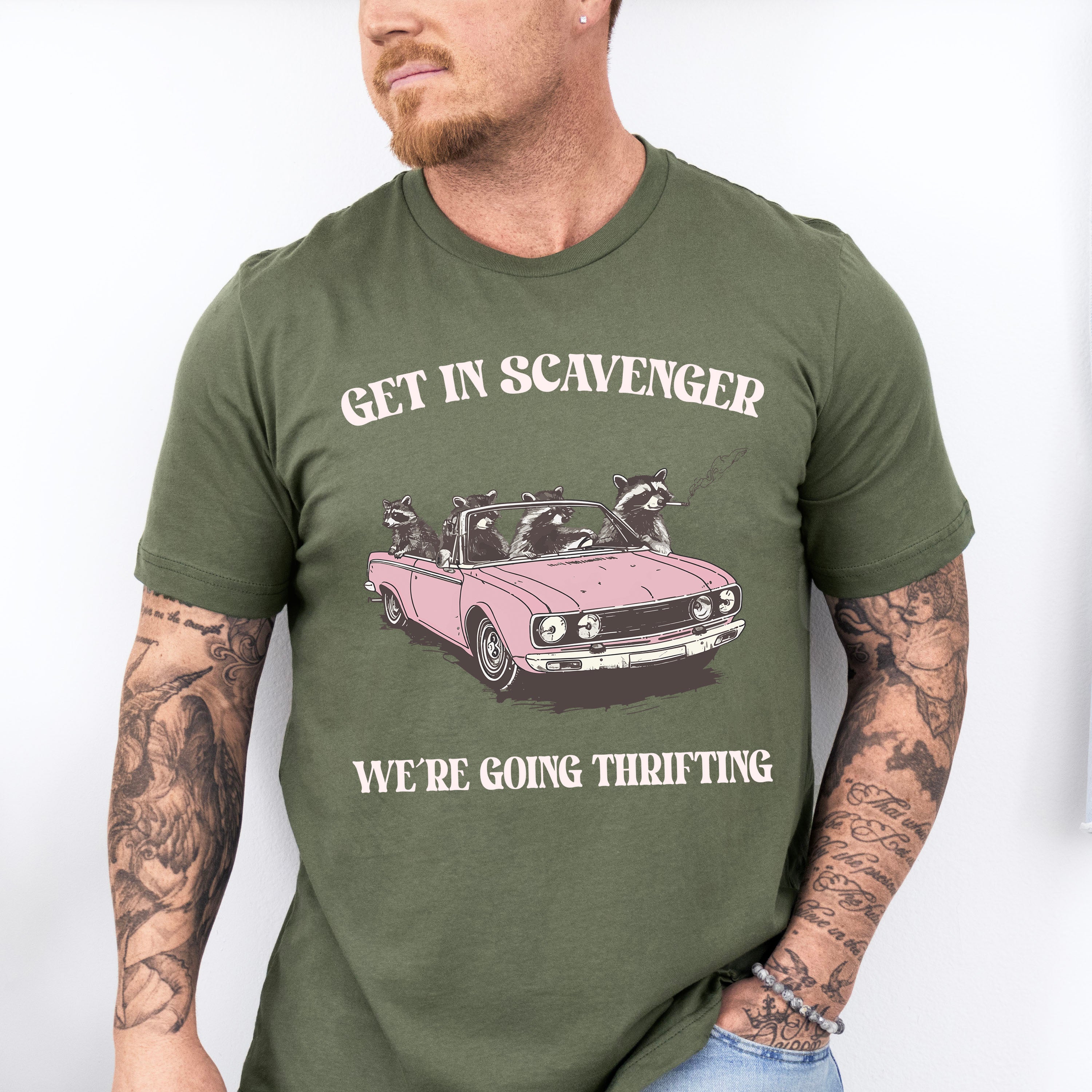 Get In Scavenger We're Going Thrifting - Funny Unisex Crewneck T-Shirt Sweatshirt Hoodie