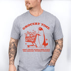 Grocery Time Cat Design - Funny Unisex Crewneck T-Shirt Sweatshirt Hoodie