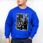 Police USA Flag Bike Design - Police Unisex Crewneck T-Shirt Sweatshirt Hoodie
