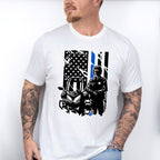 Police USA Flag Bike Design - Police Unisex Crewneck T-Shirt Sweatshirt Hoodie
