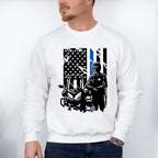 Police USA Flag Bike Design - Police Unisex Crewneck T-Shirt Sweatshirt Hoodie